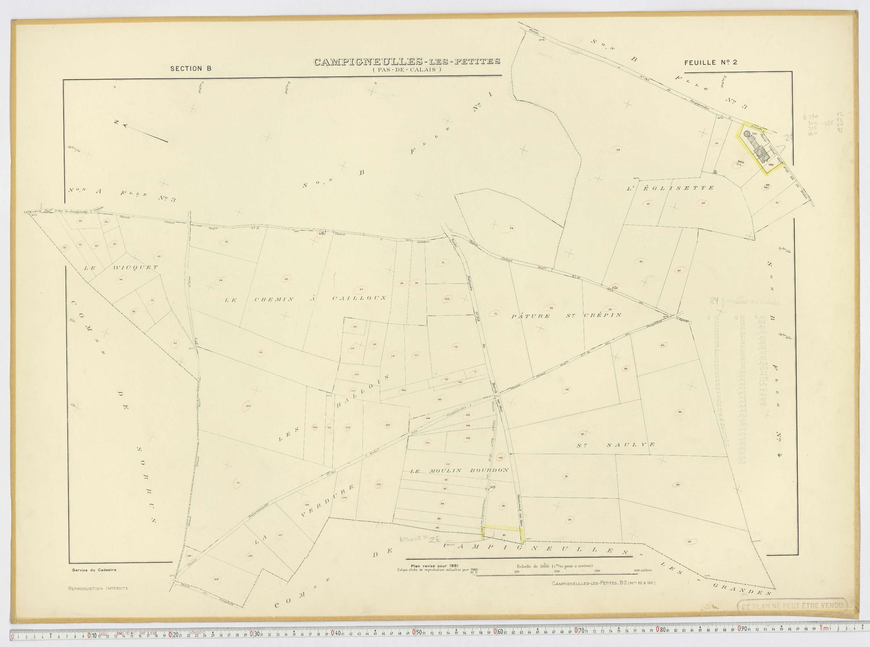 Campigneulles-les-Petites - Section B, feuille 2.