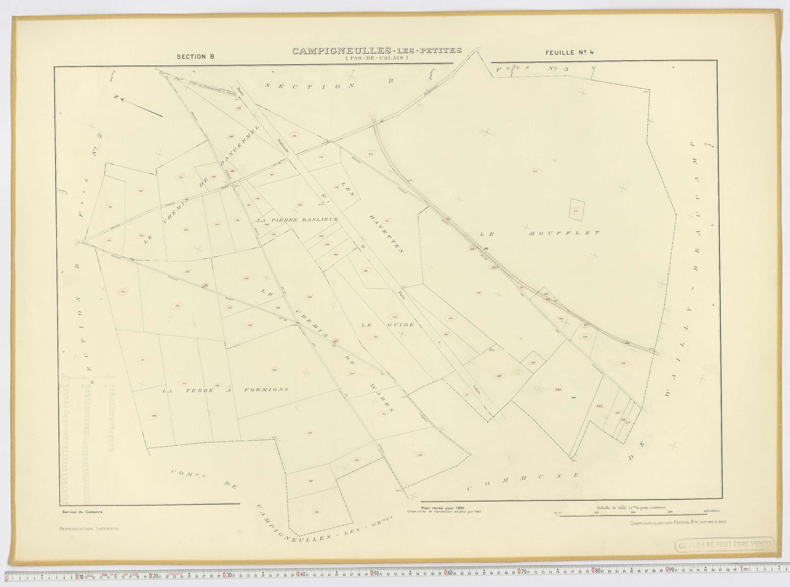 Campigneulles-les-Petites - Section B, feuille 4.
