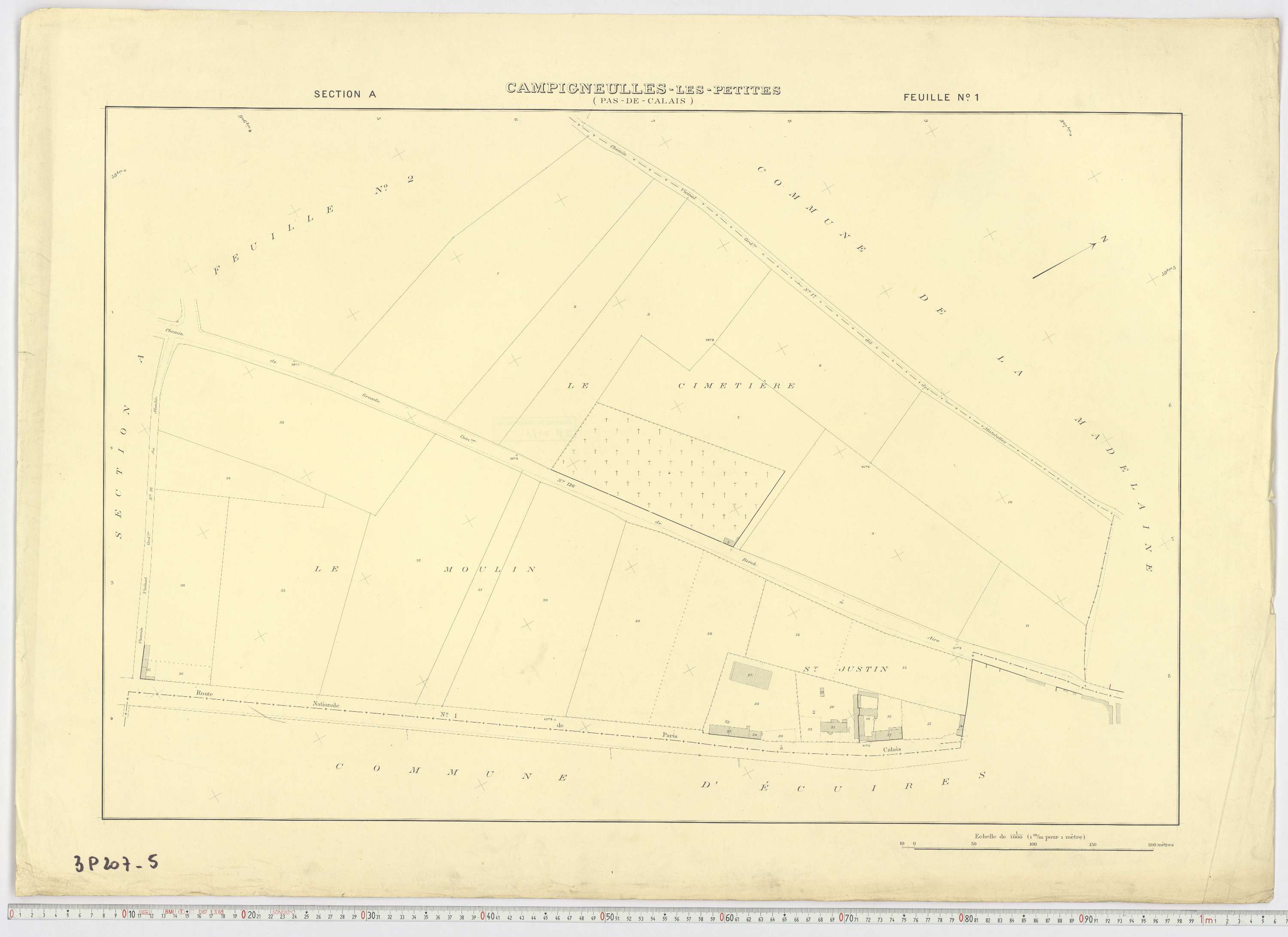Campigneulles-les-Petites - Section A, feuille 1.