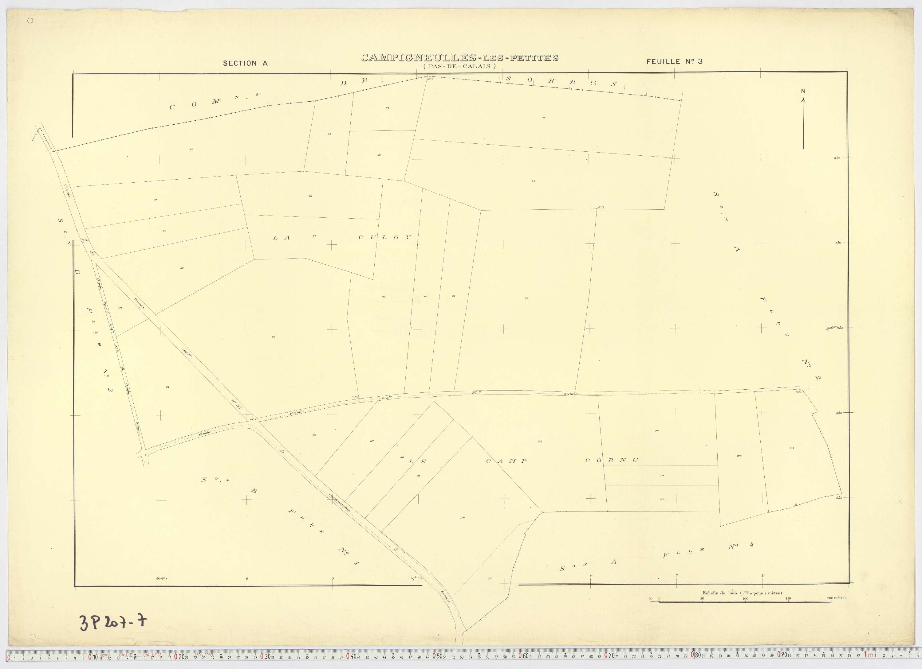 Campigneulles-les-Petites - Section A, feuille 3.