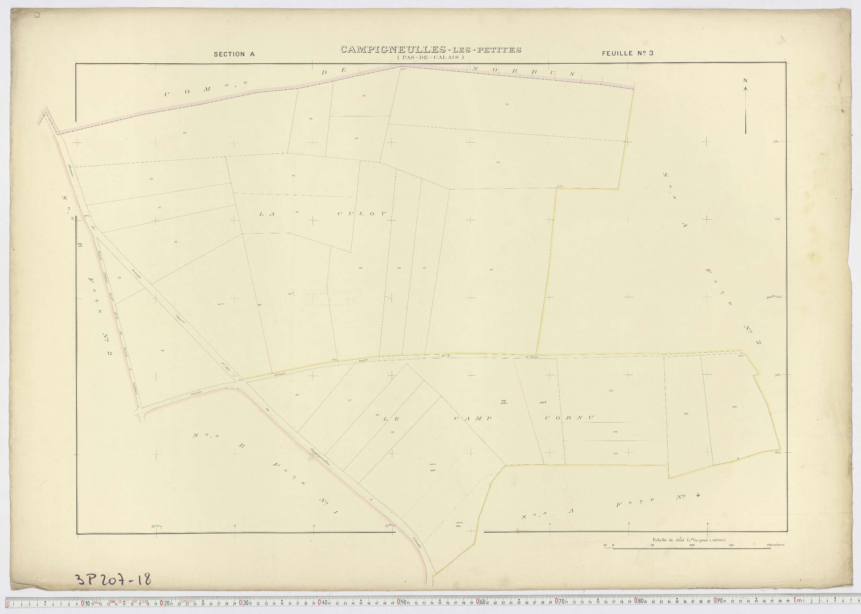 Campigneulles-les-Petites - Section A, feuille 3.