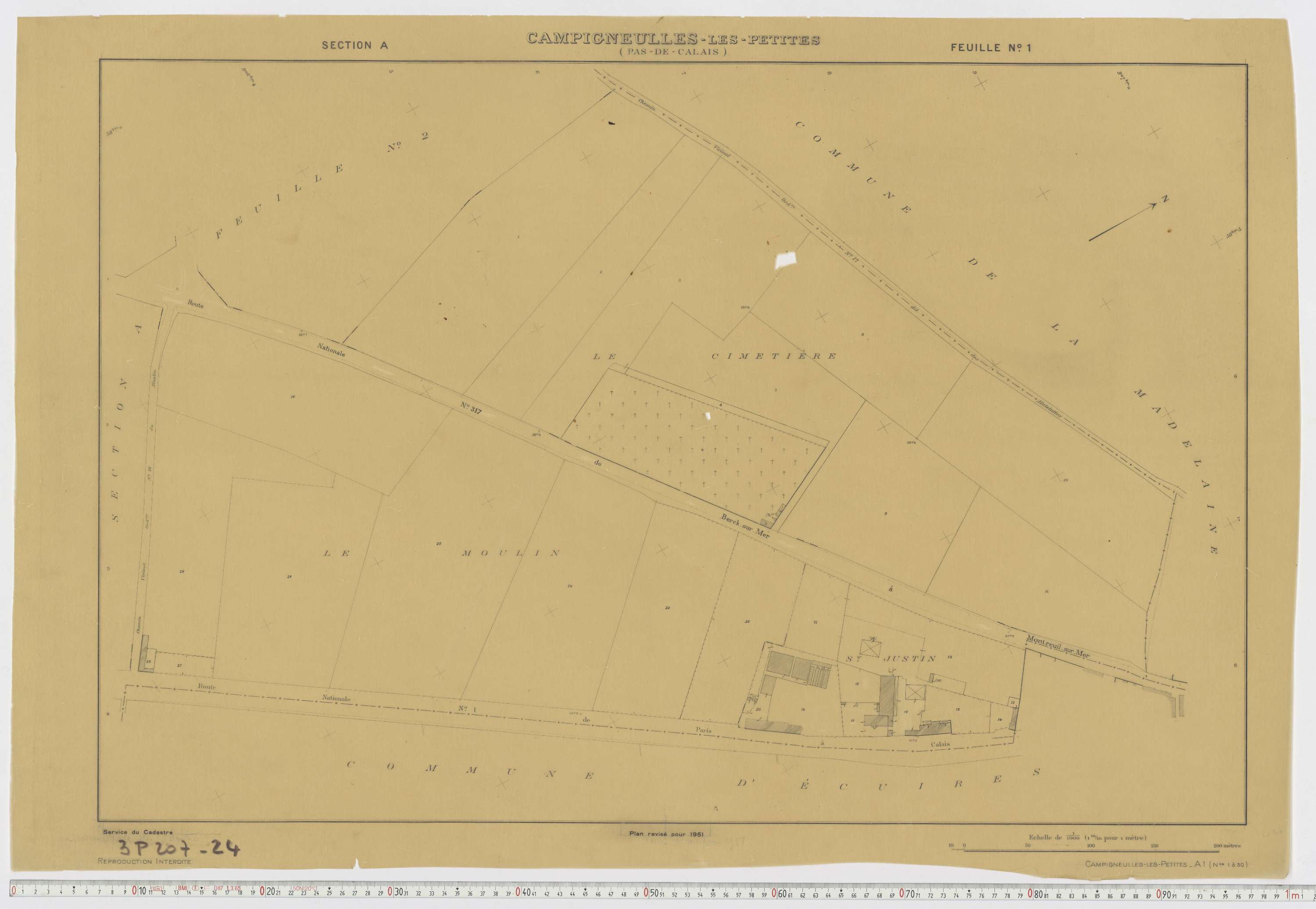 Campigneulles-les-Petites - Section A, feuille 1.