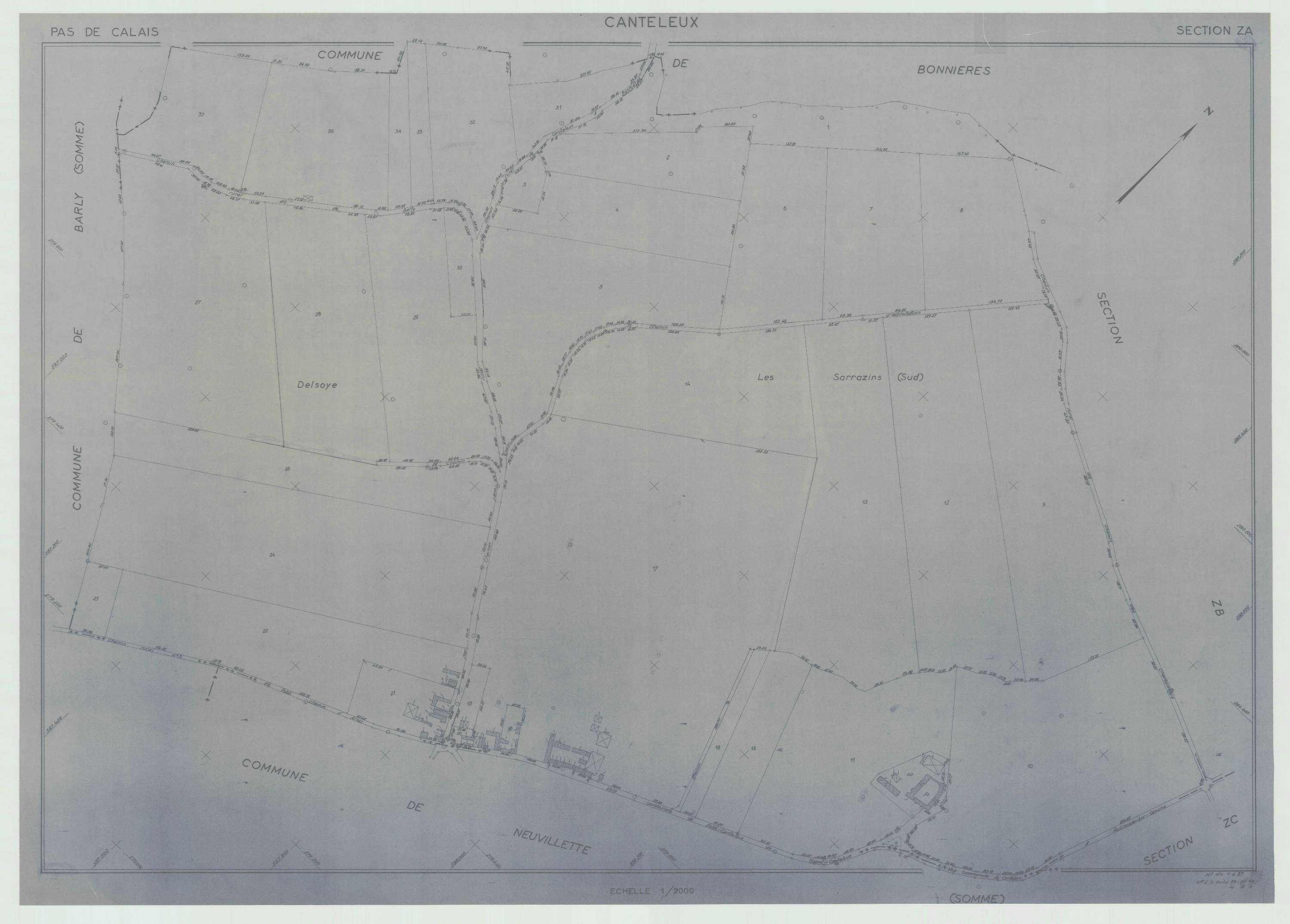 Canteleux - Plan de remembrement : section ZA.