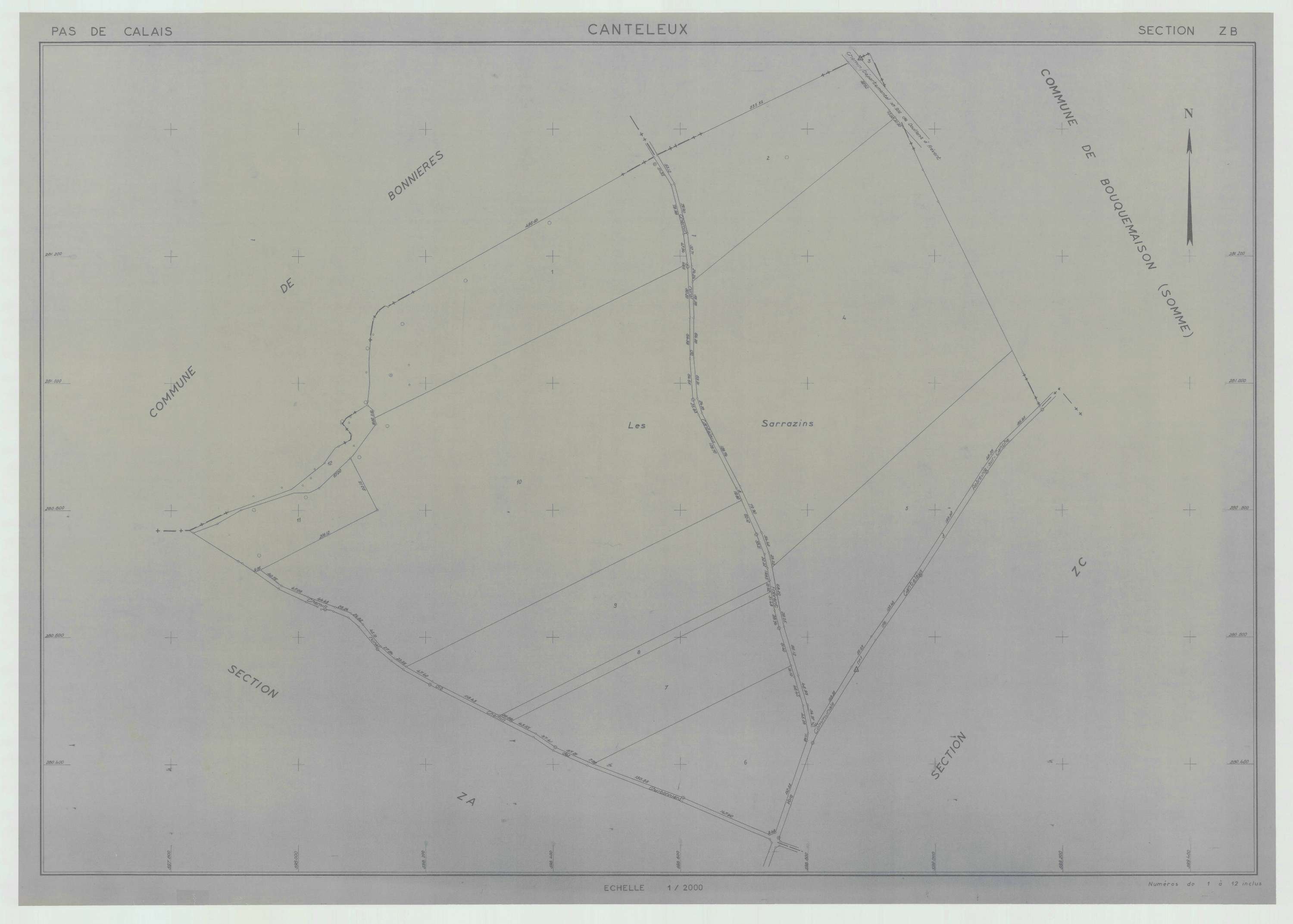 Canteleux - Plan de remembrement : section ZB.