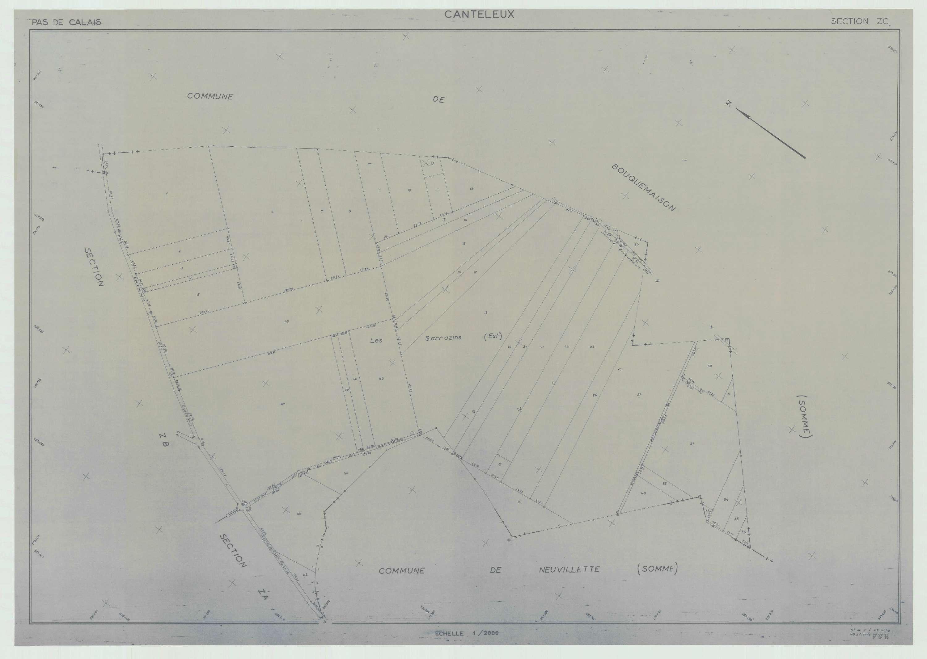 Canteleux - Plan de remembrement : section ZC.