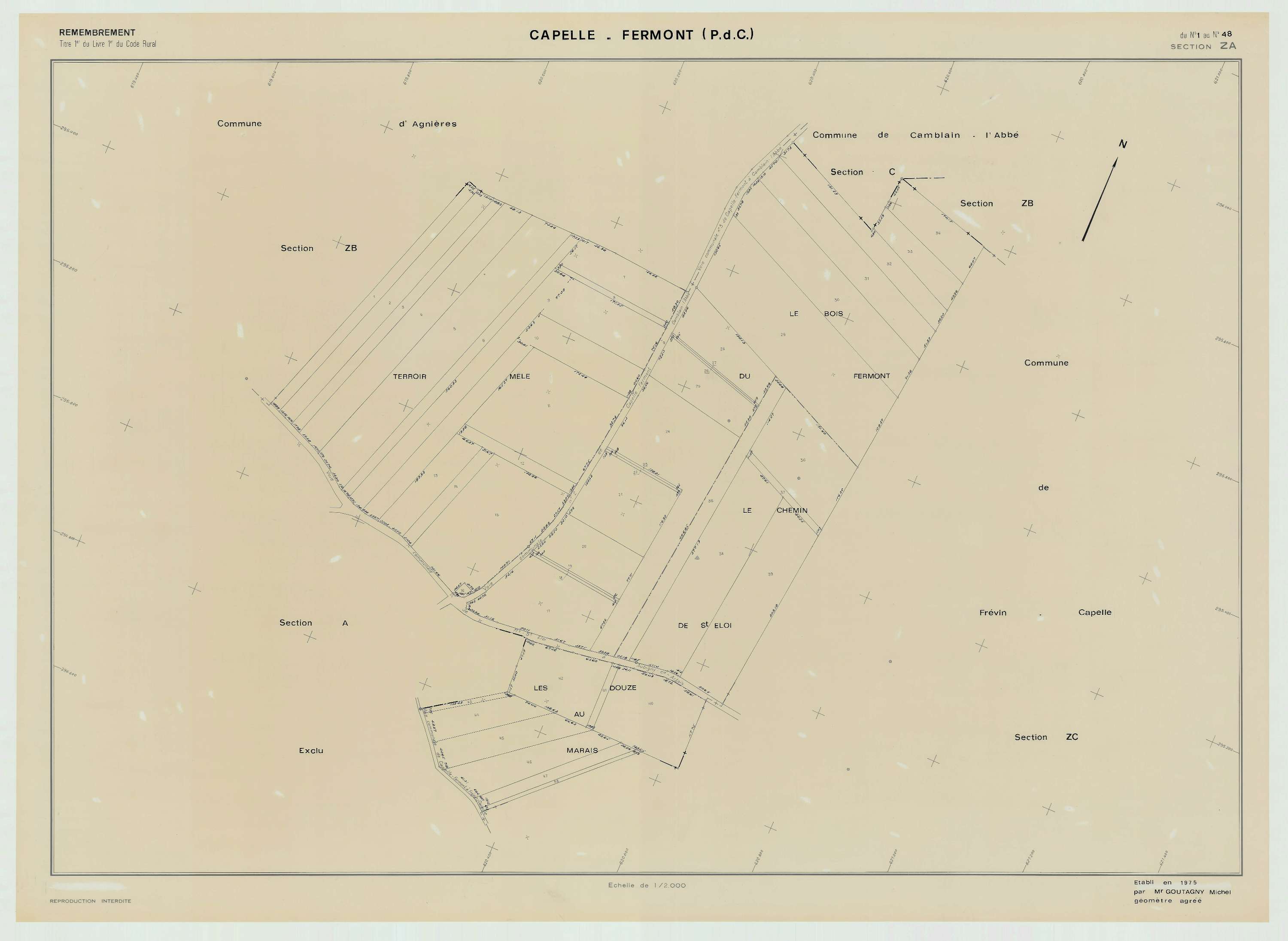 Capelle-Fermont - Plan de remembrement : section ZA.