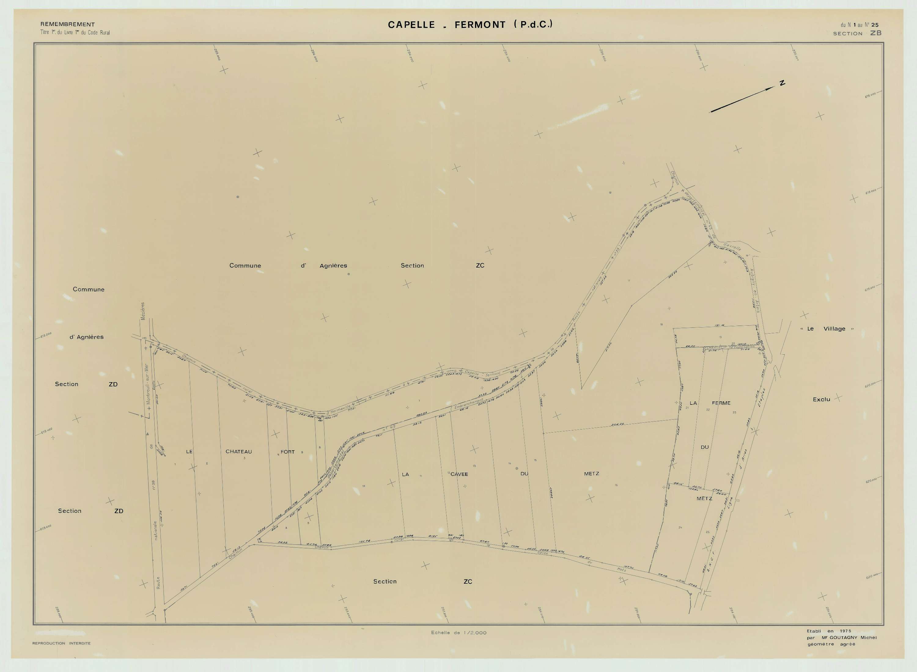 Capelle-Fermont - Plan de remembrement : section ZB.