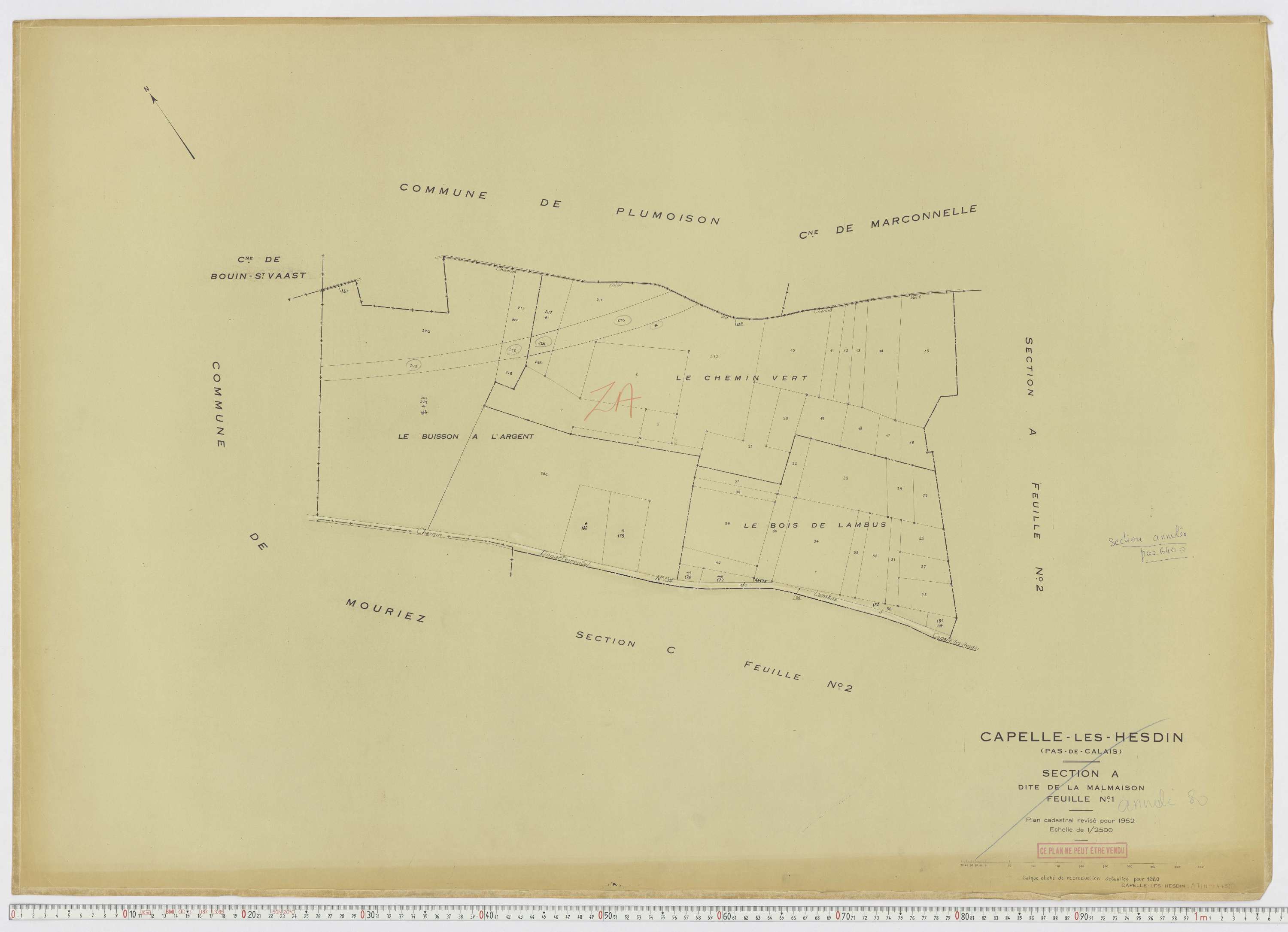 Capelle-lès-Hesdin - Section A, feuille 1.