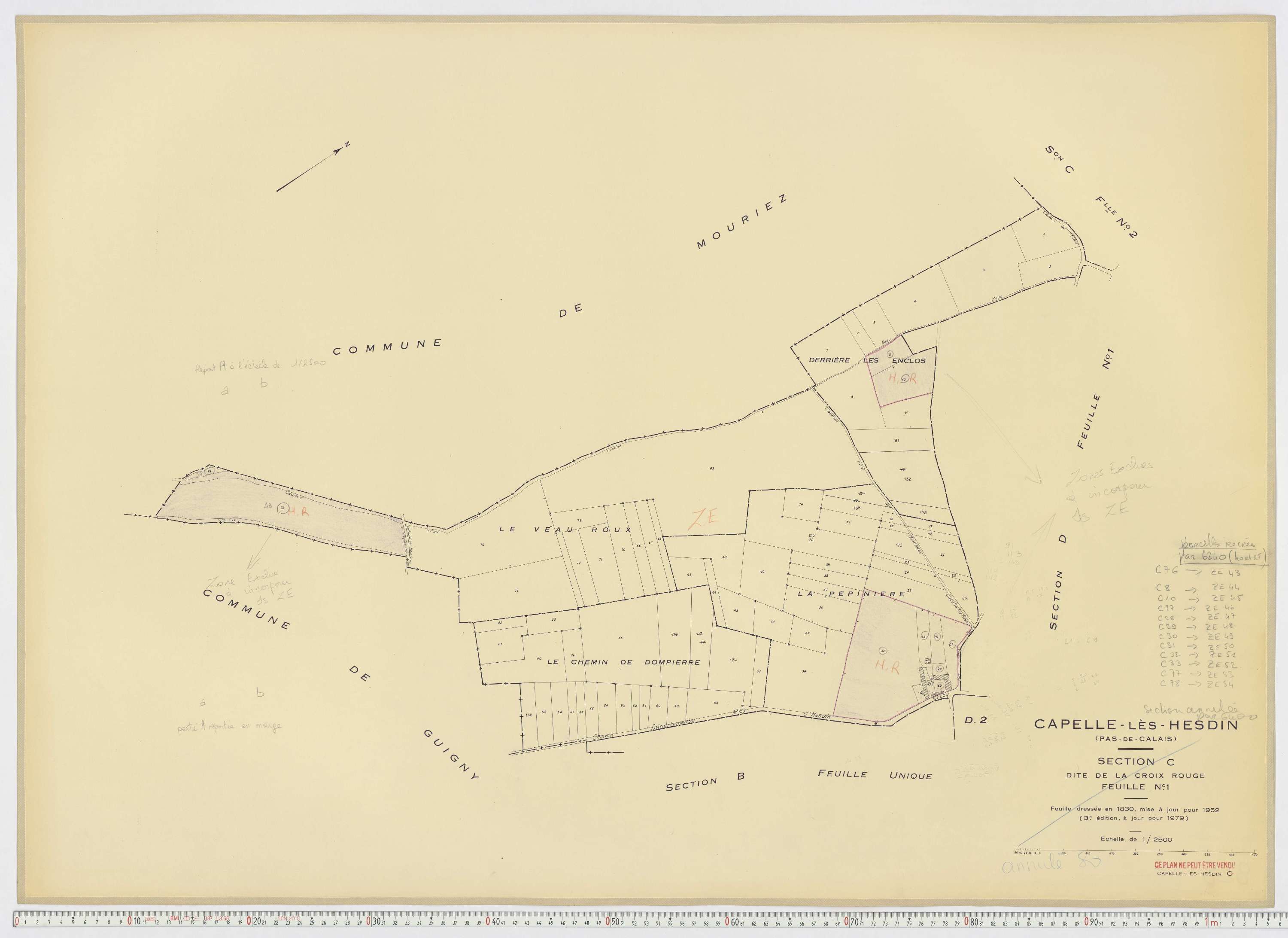 Capelle-lès-Hesdin - Section C, feuille 1.