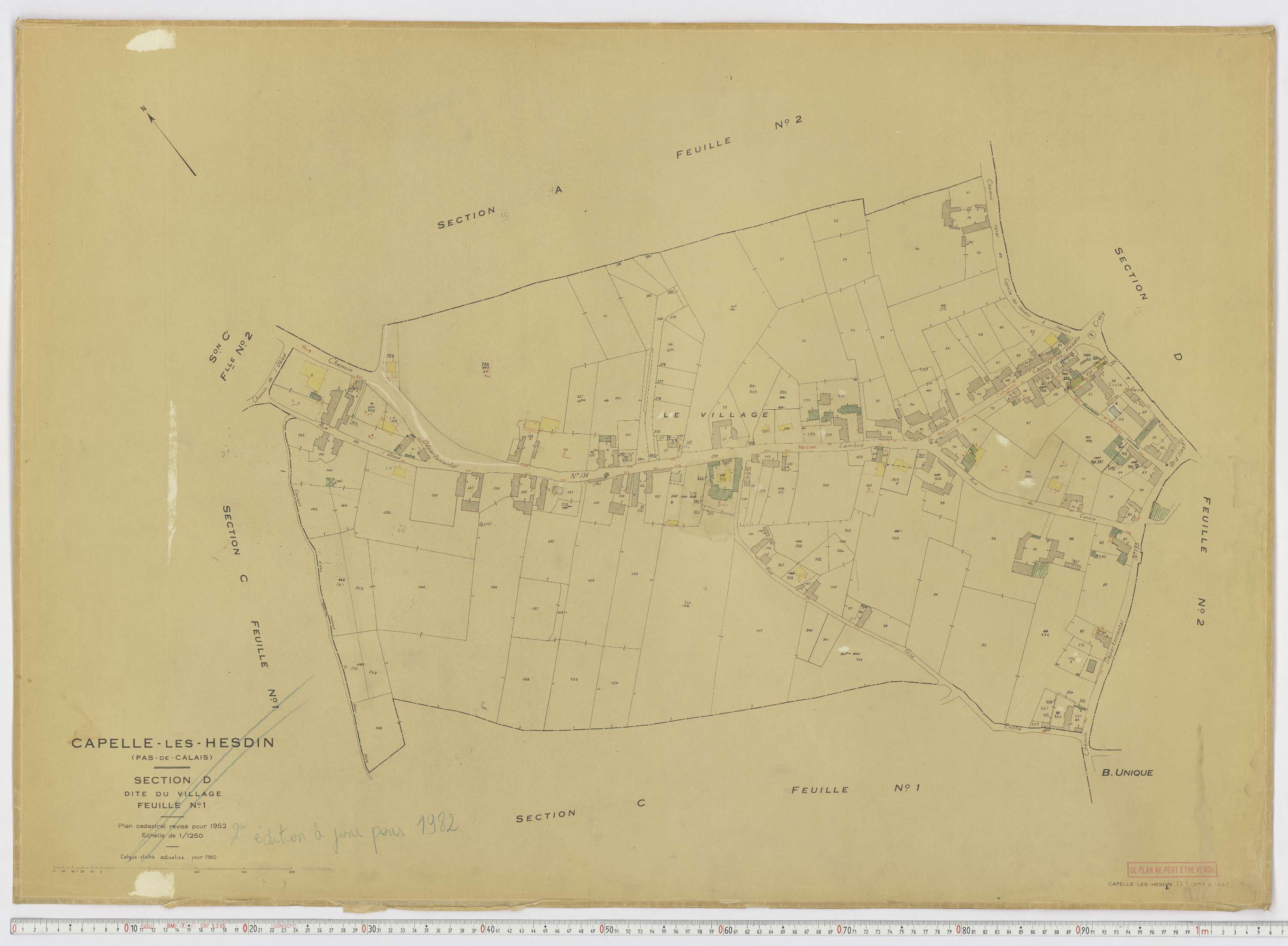 Capelle-lès-Hesdin - Section D, feuille 1.