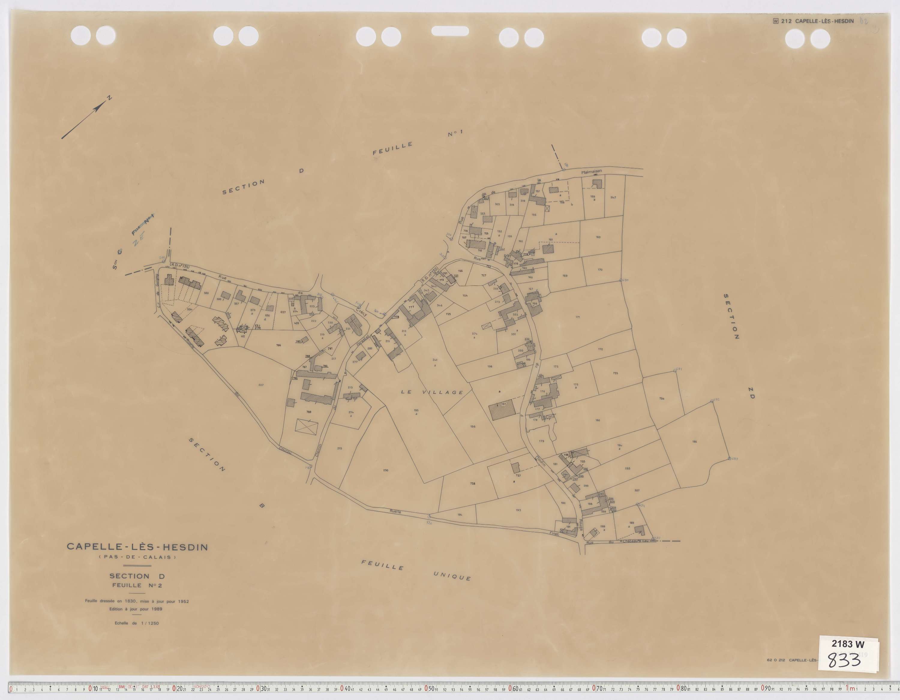 Capelle-lès-Hesdin - Section D, feuille 2.