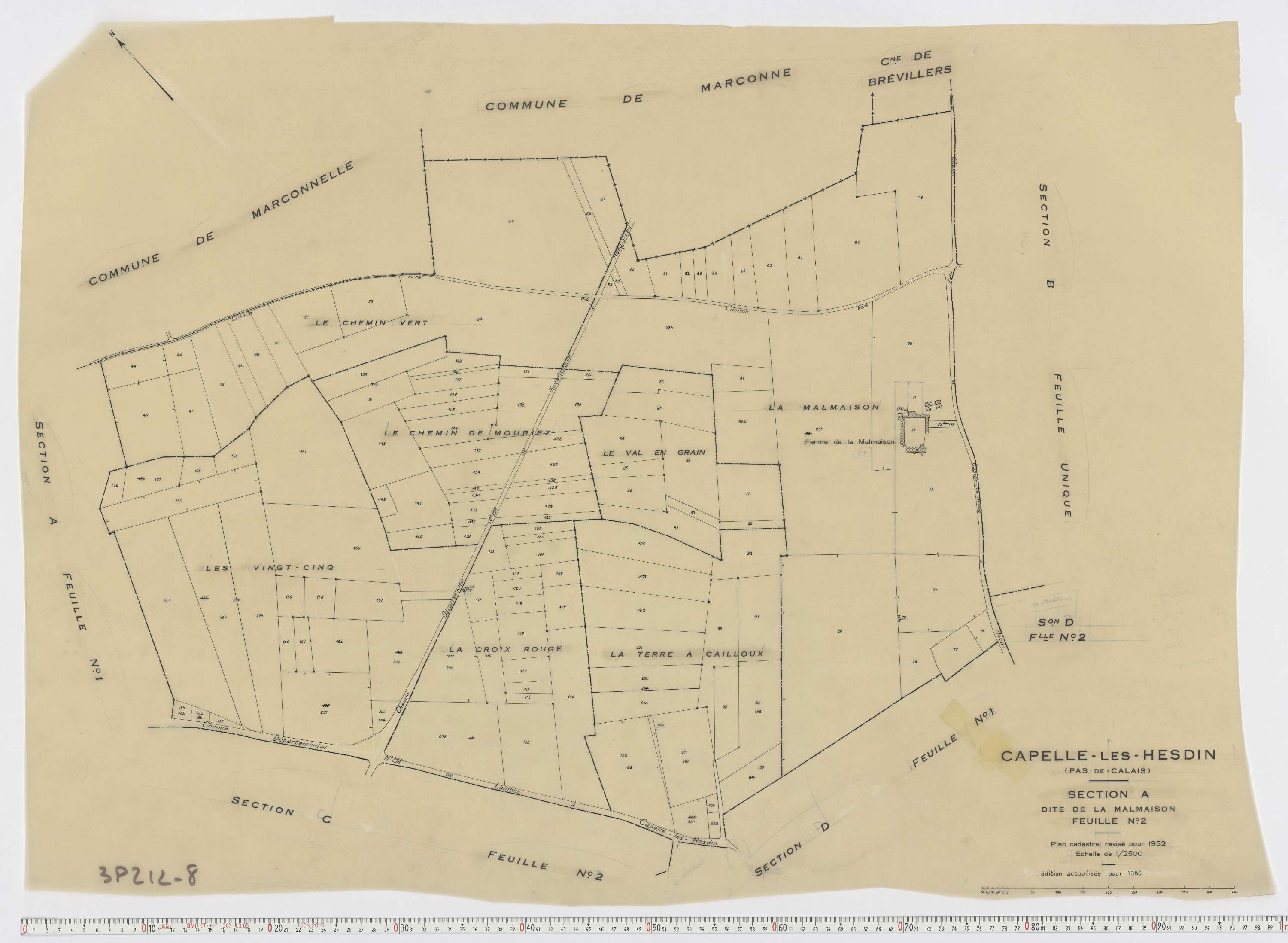 Capelle-lès-Hesdin - Section A, feuille 2.