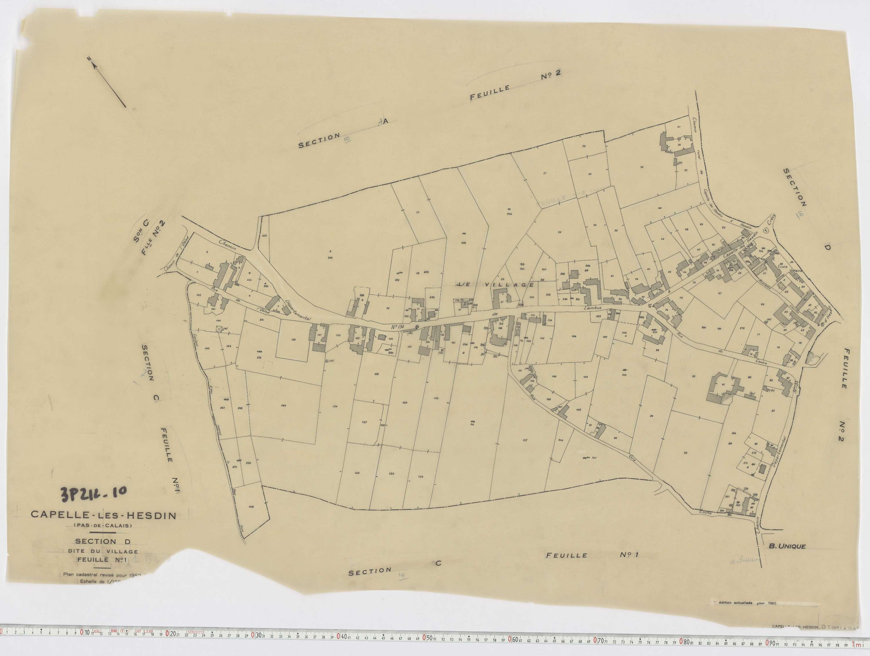 Capelle-lès-Hesdin - Section D, feuille 1.