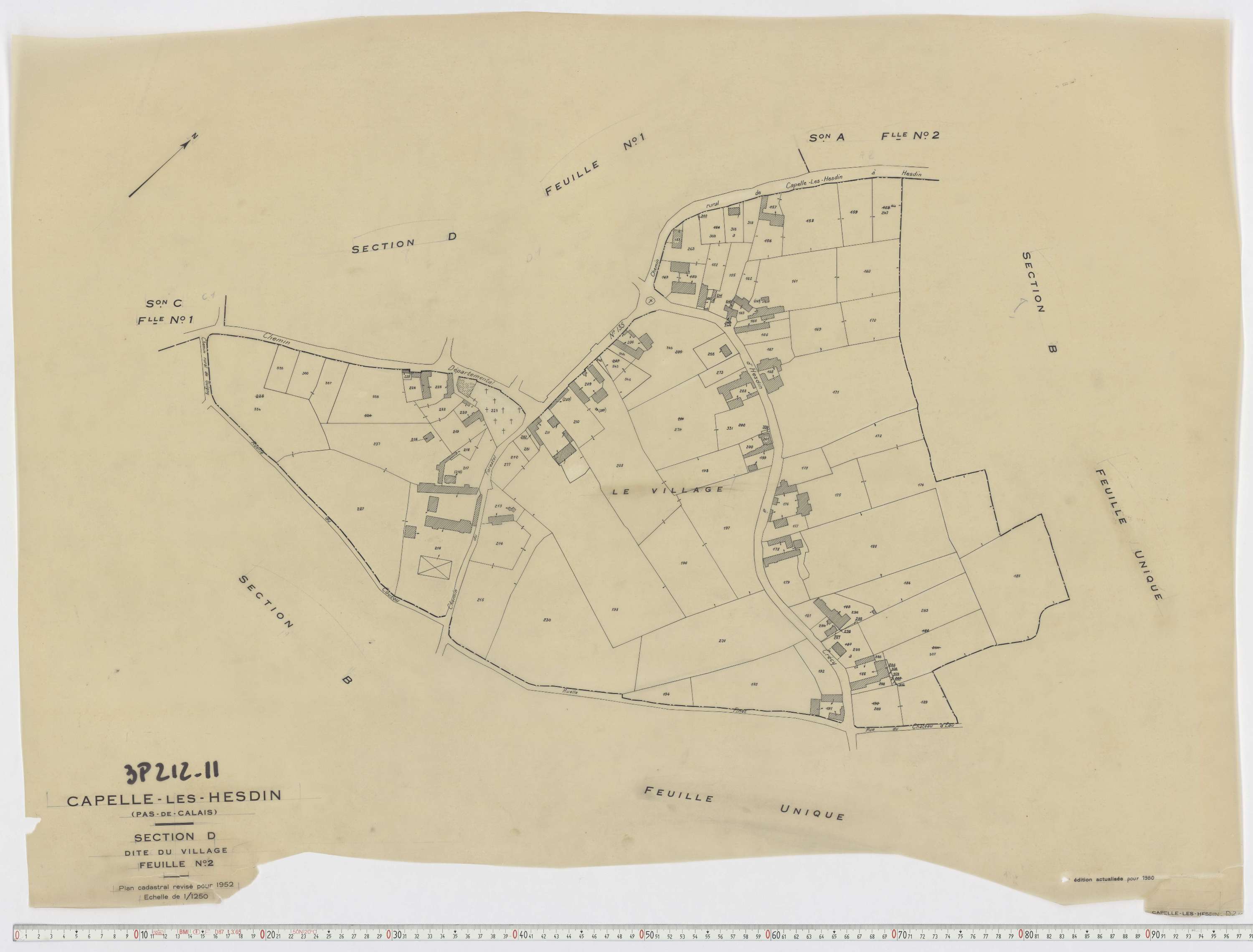 Capelle-lès-Hesdin - Section D, feuille 2.