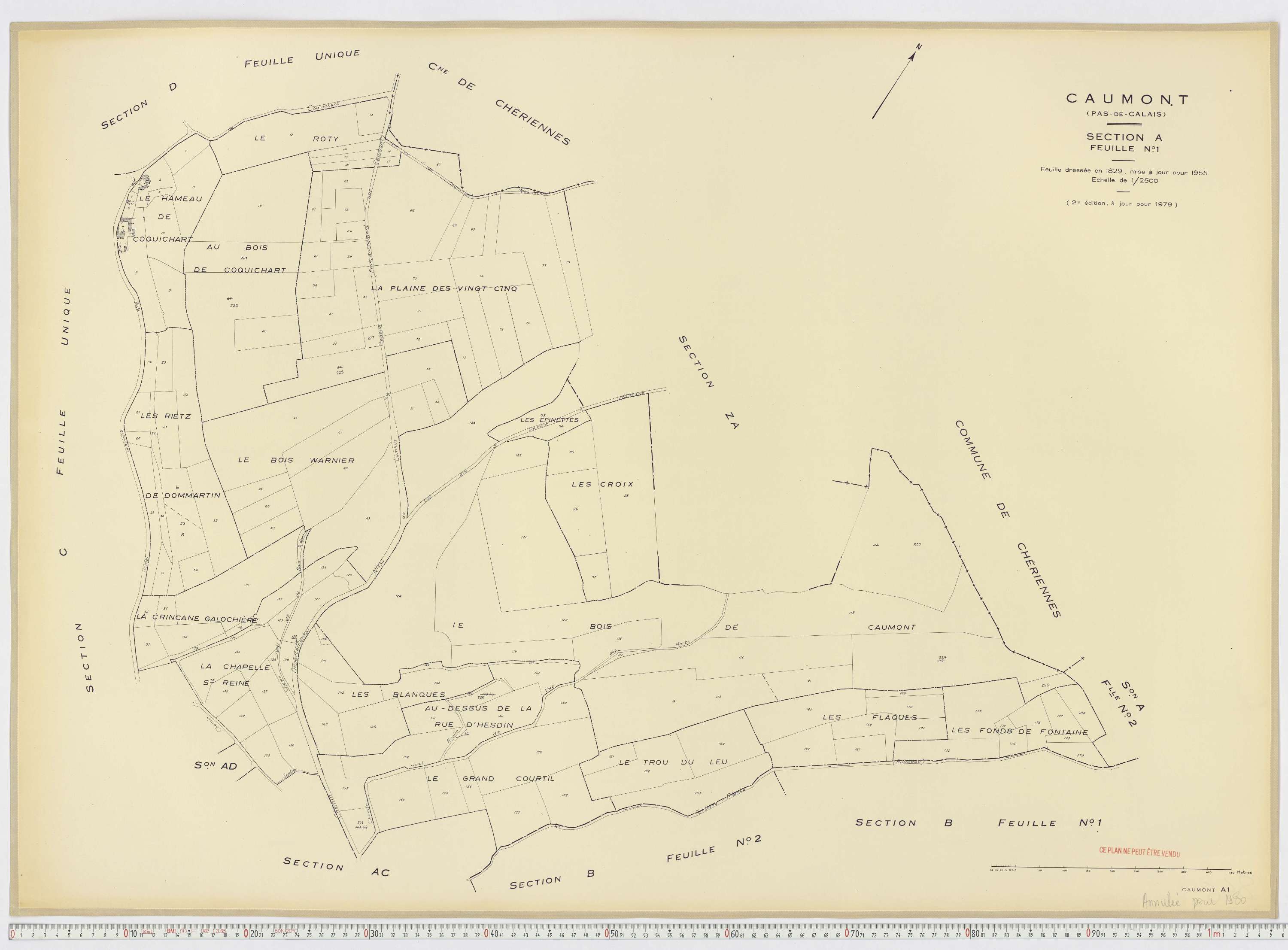 Caumont - Section A, feuille 1.