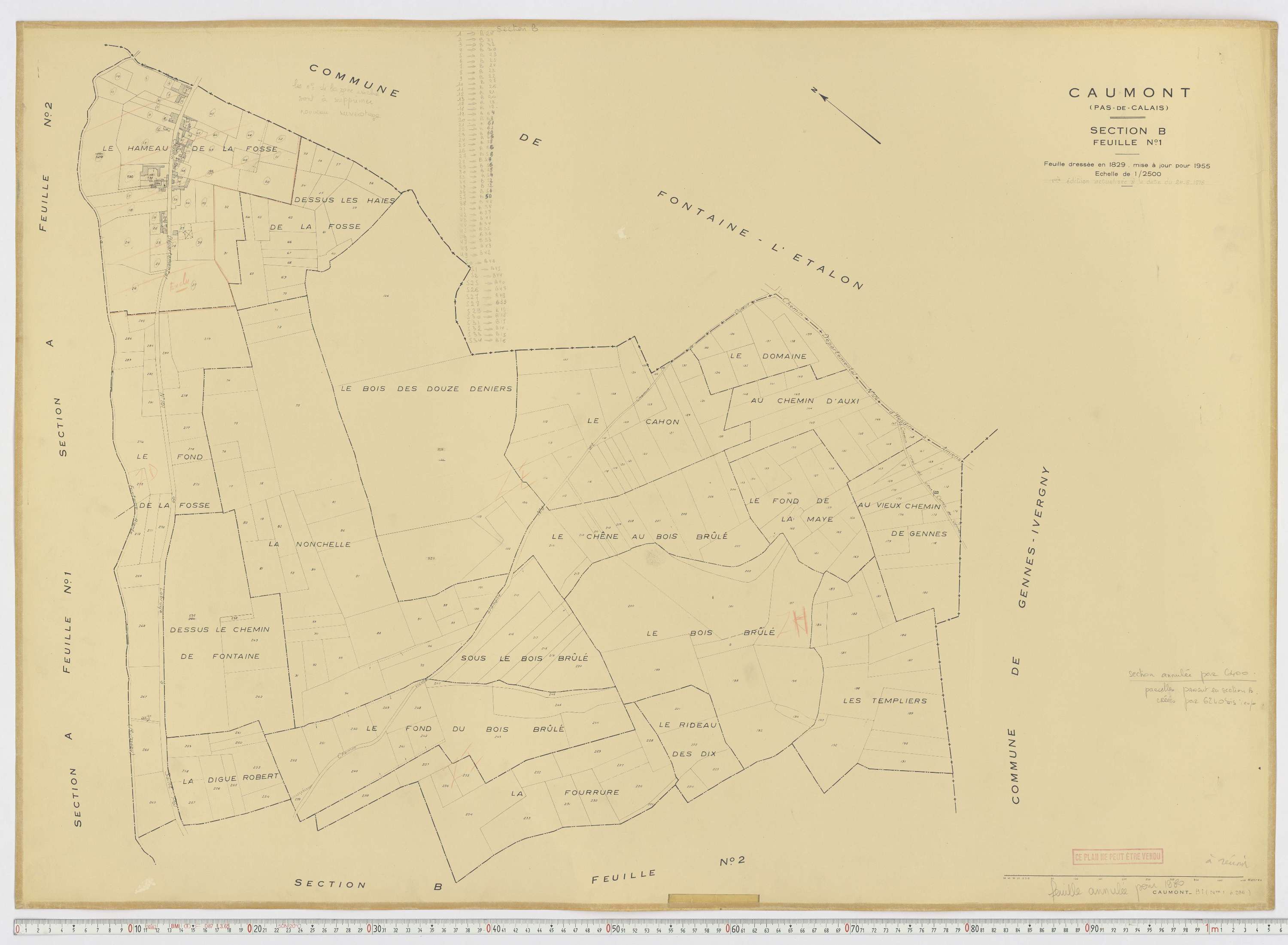 Caumont - Section B, feuille 1.