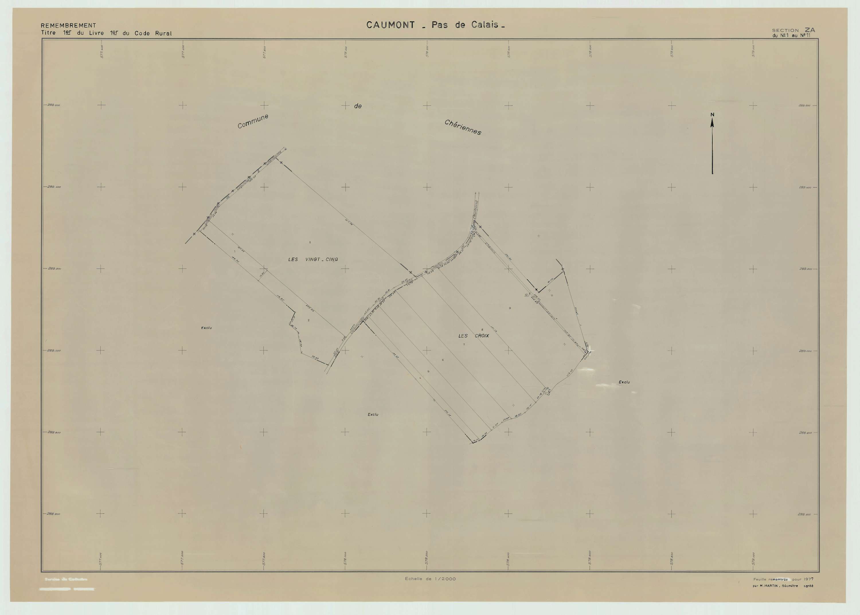 Caumont - Plan de remembrement : section ZA.
