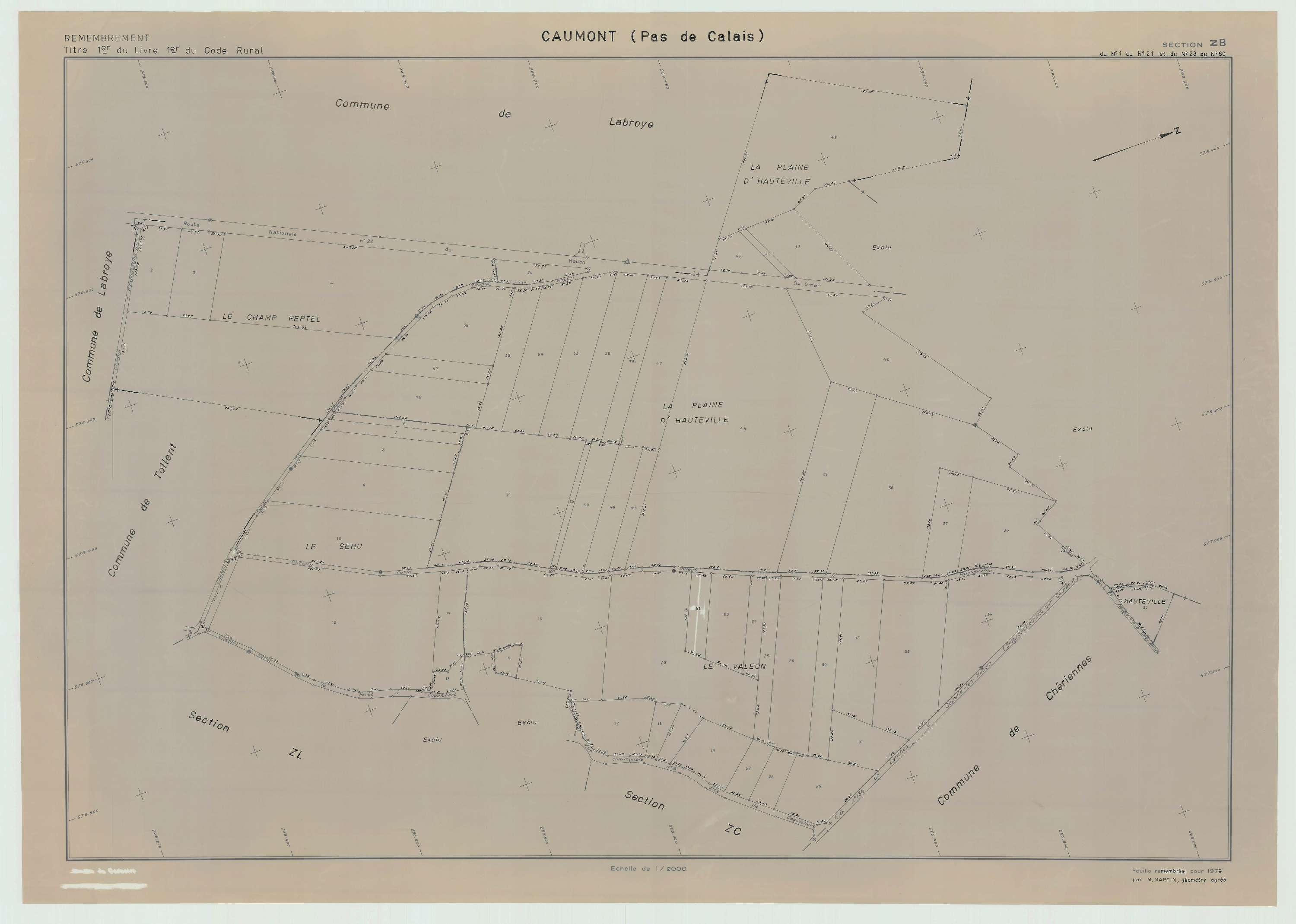 Caumont - Plan de remembrement : section ZB.