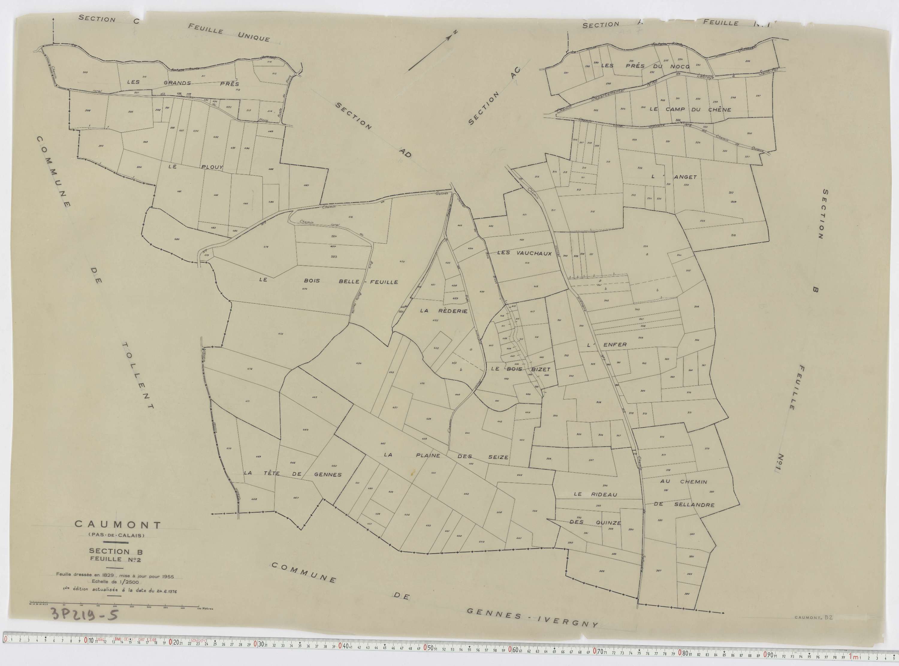 Caumont - Section B, feuille 2.