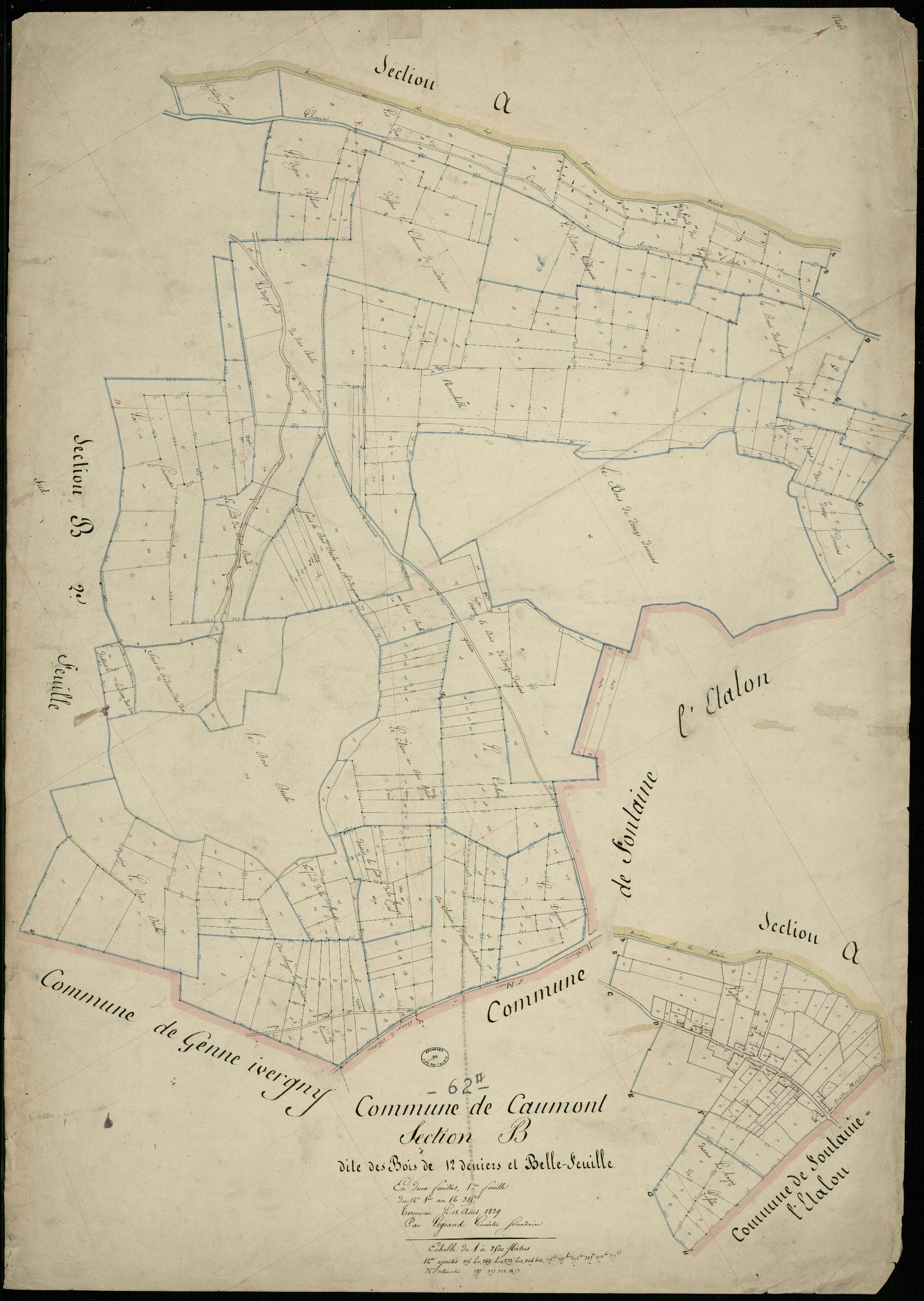 Caumont - Section B, 1re feuille