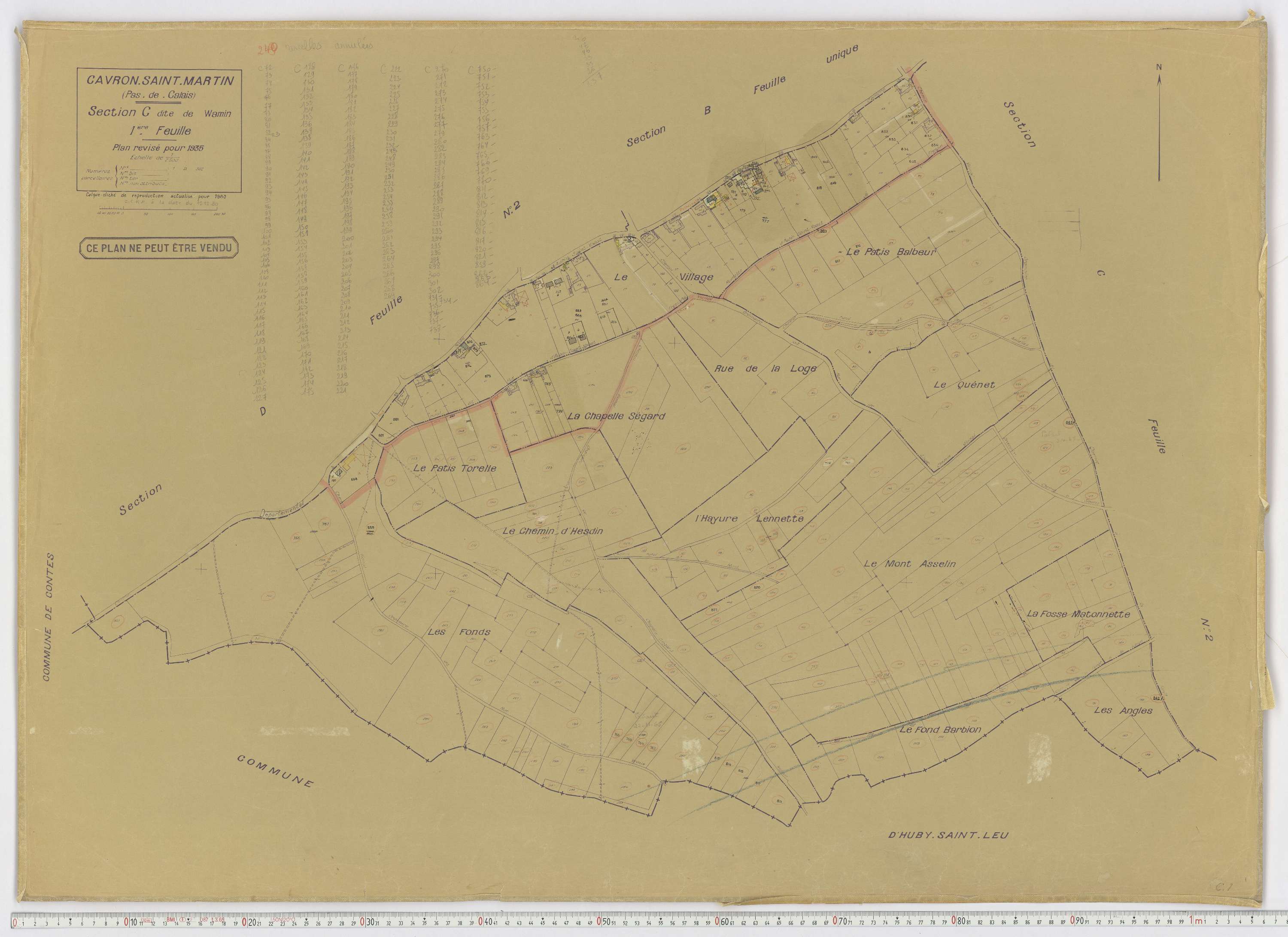 Cavron-Saint-Martin - Section C, feuille 1.