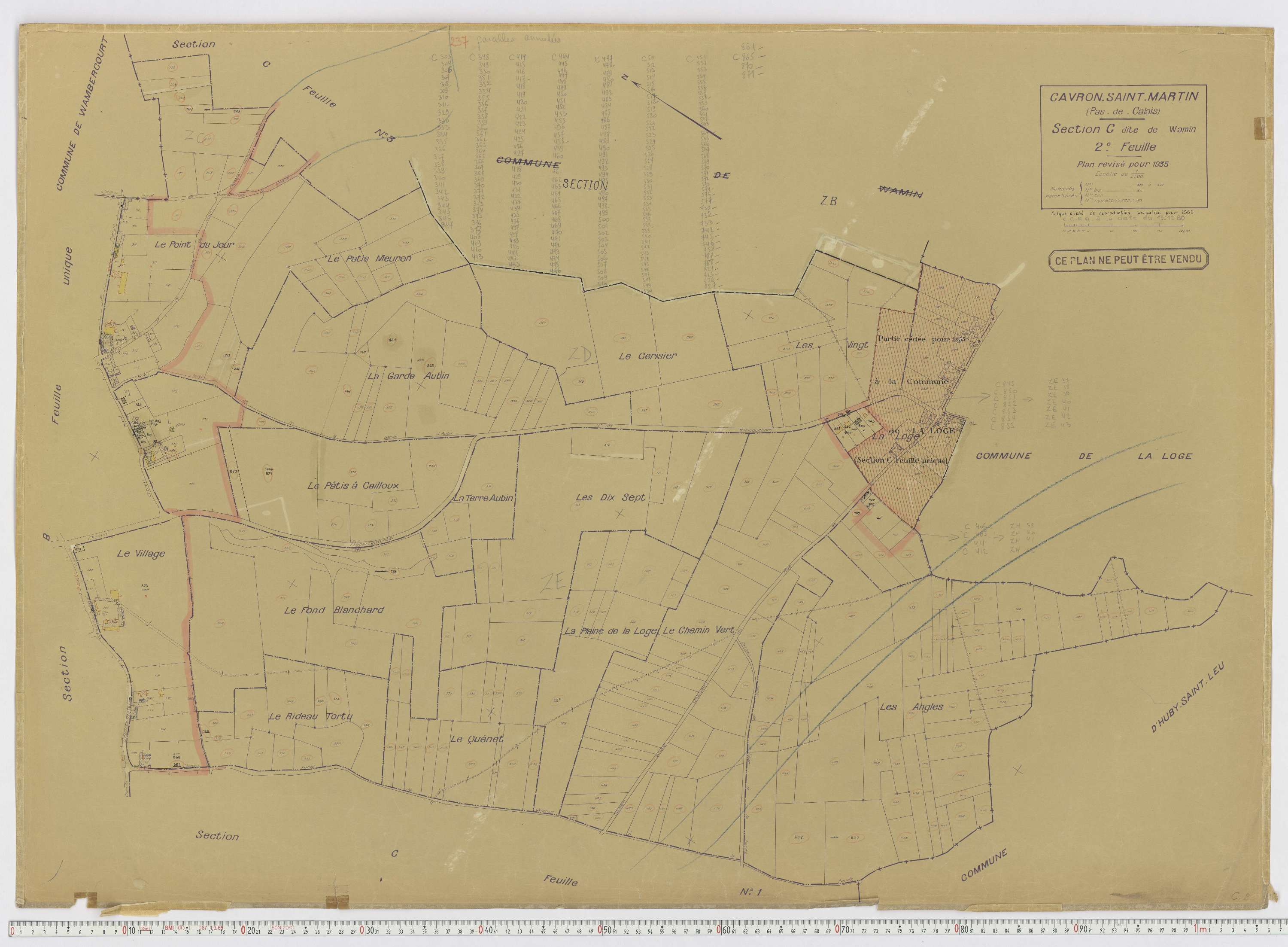 Cavron-Saint-Martin - Section C, feuille 2.