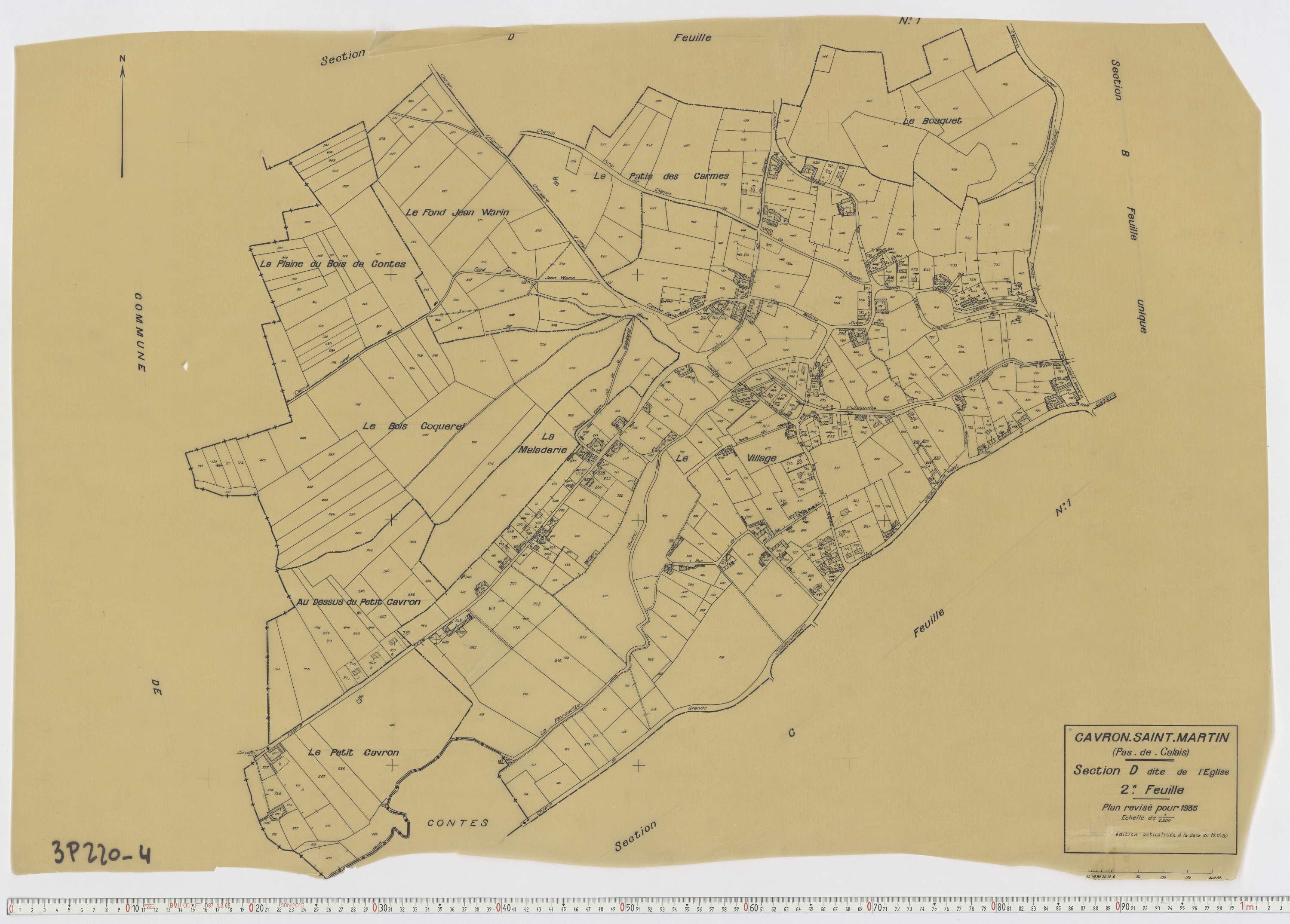 Cavron-Saint-Martin - Section D, feuille 2.
