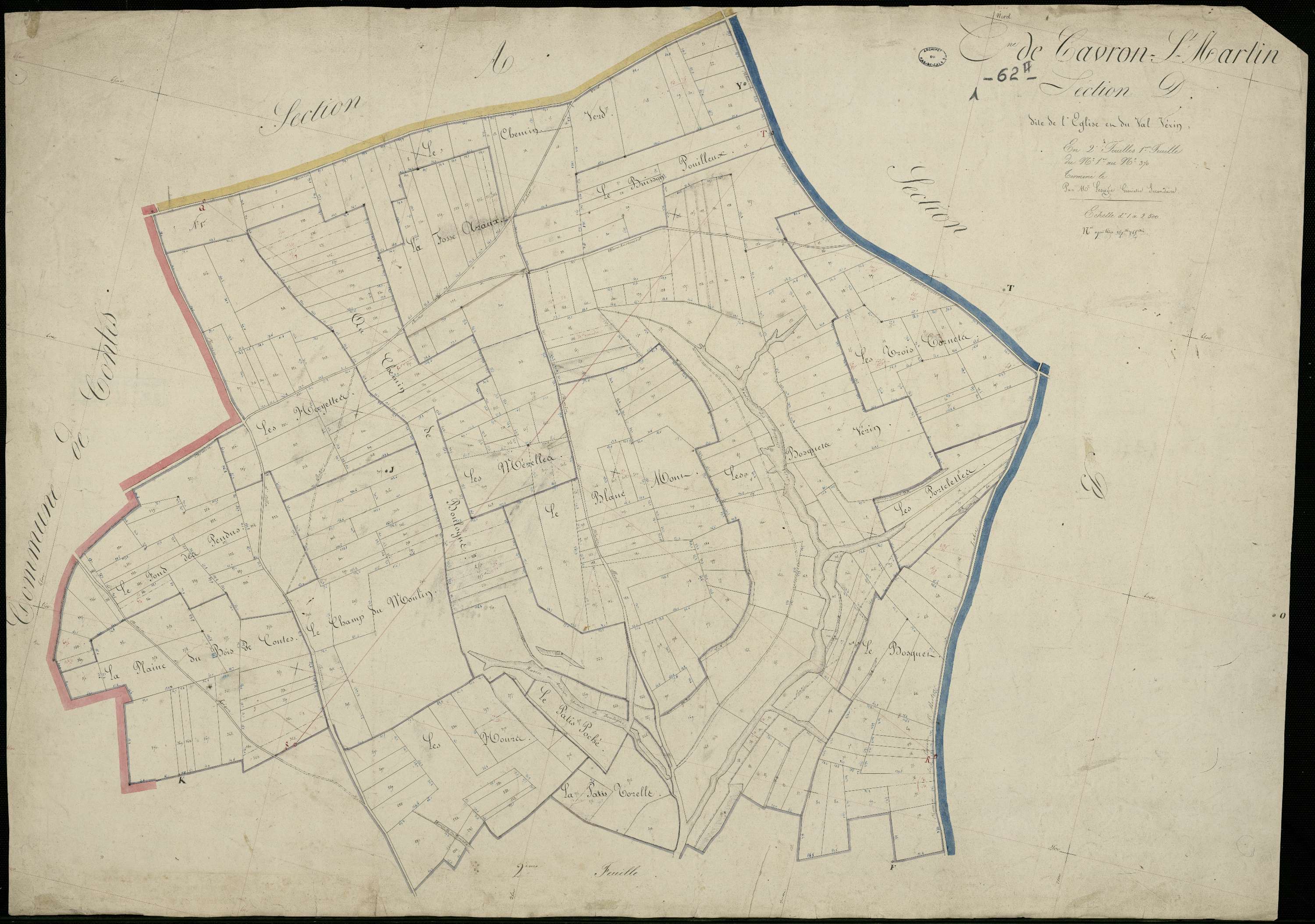 Cavron-Saint-Martin - Section D, 1re feuille
