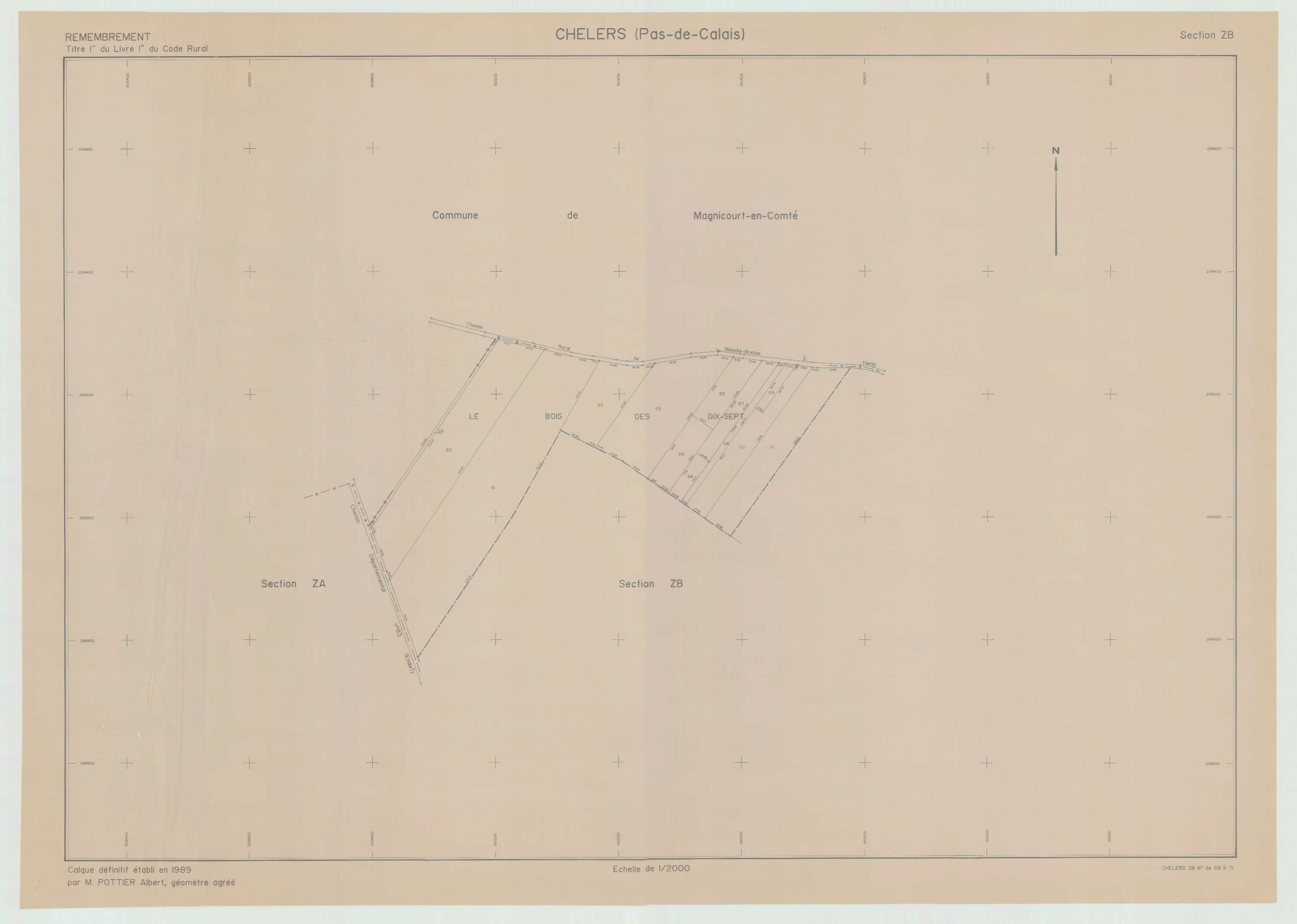 Chelers - Plan de remembrement : section ZB.