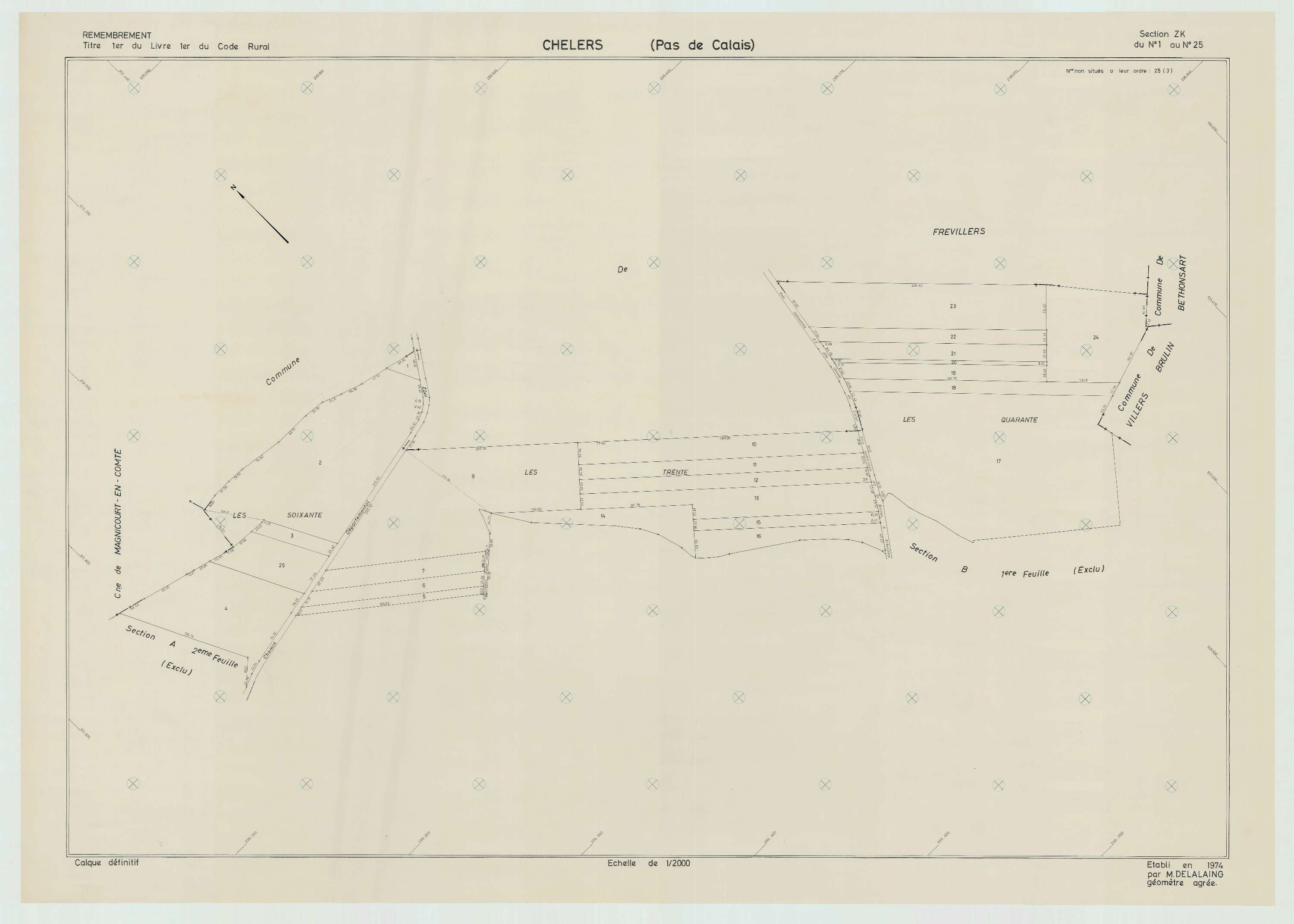 Chelers - Plan de remembrement : section ZK.