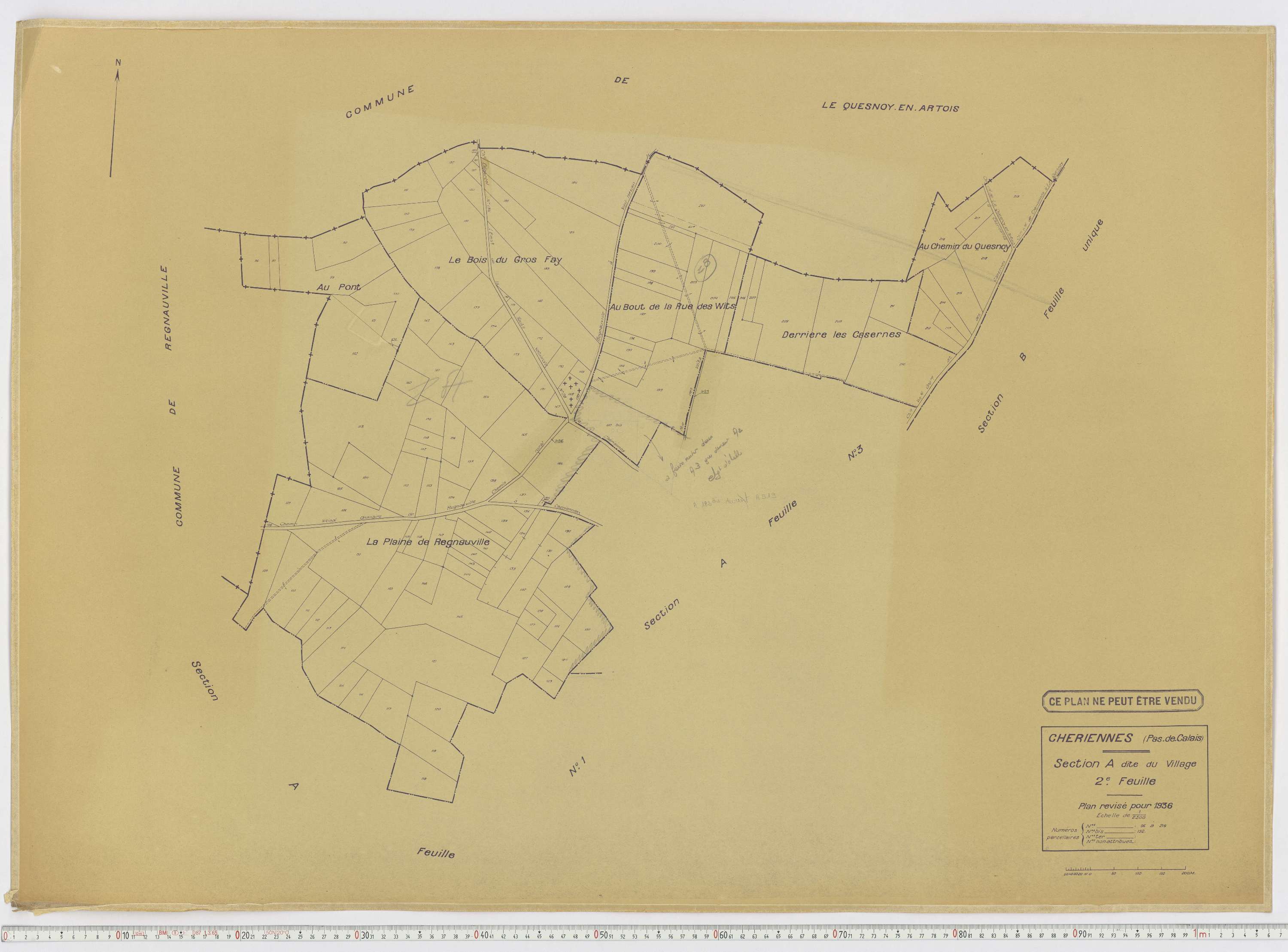 Chériennes - Section A, feuille 2.