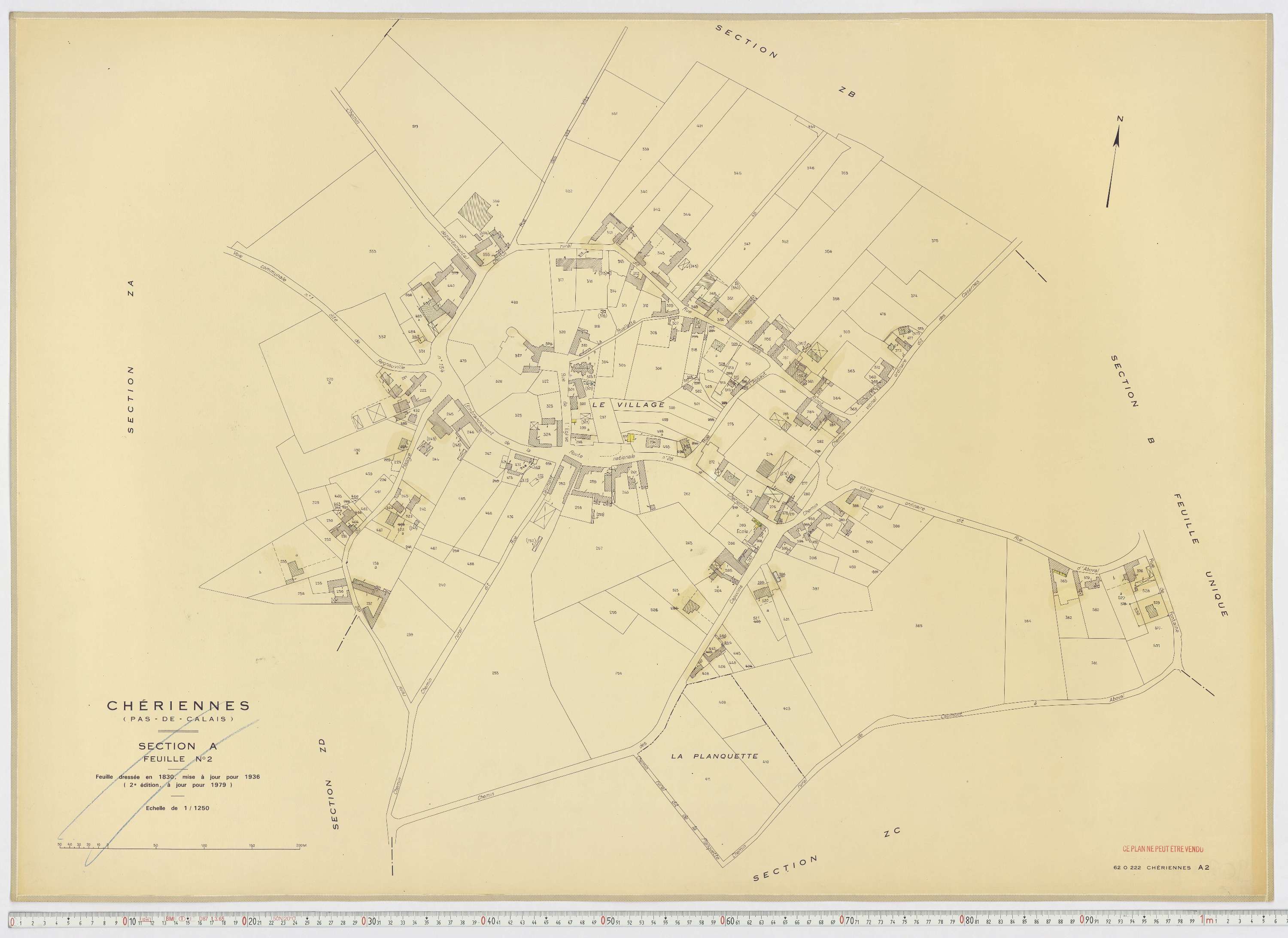 Chériennes - Section A, feuille 2.