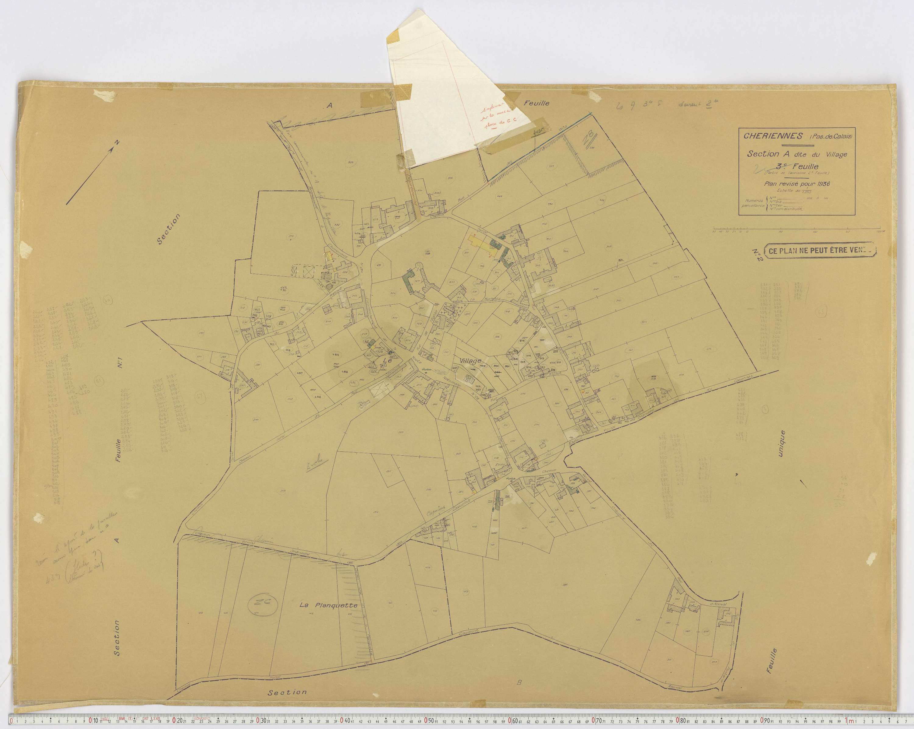 Chériennes - Section A, feuille 3.