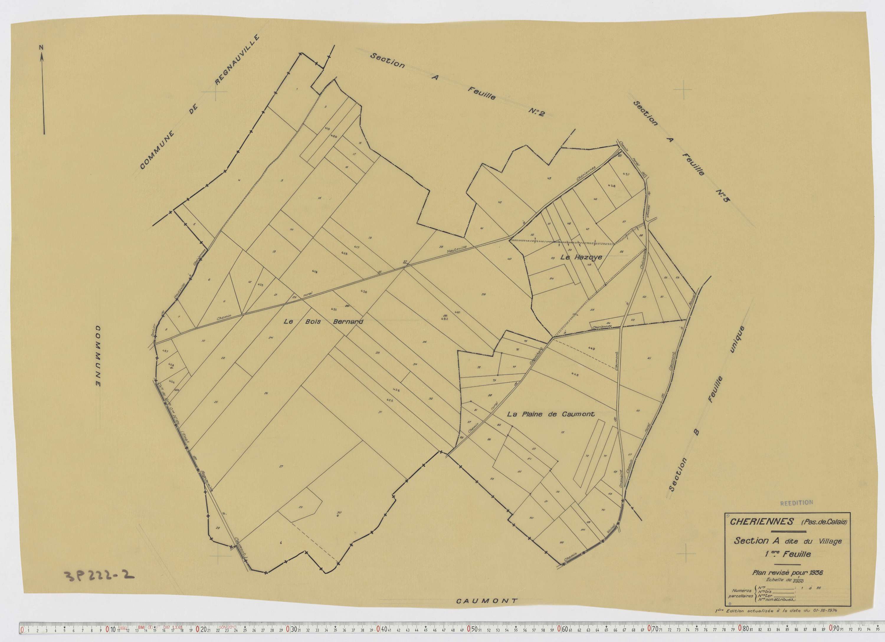 Chériennes - Section A, feuille 1.