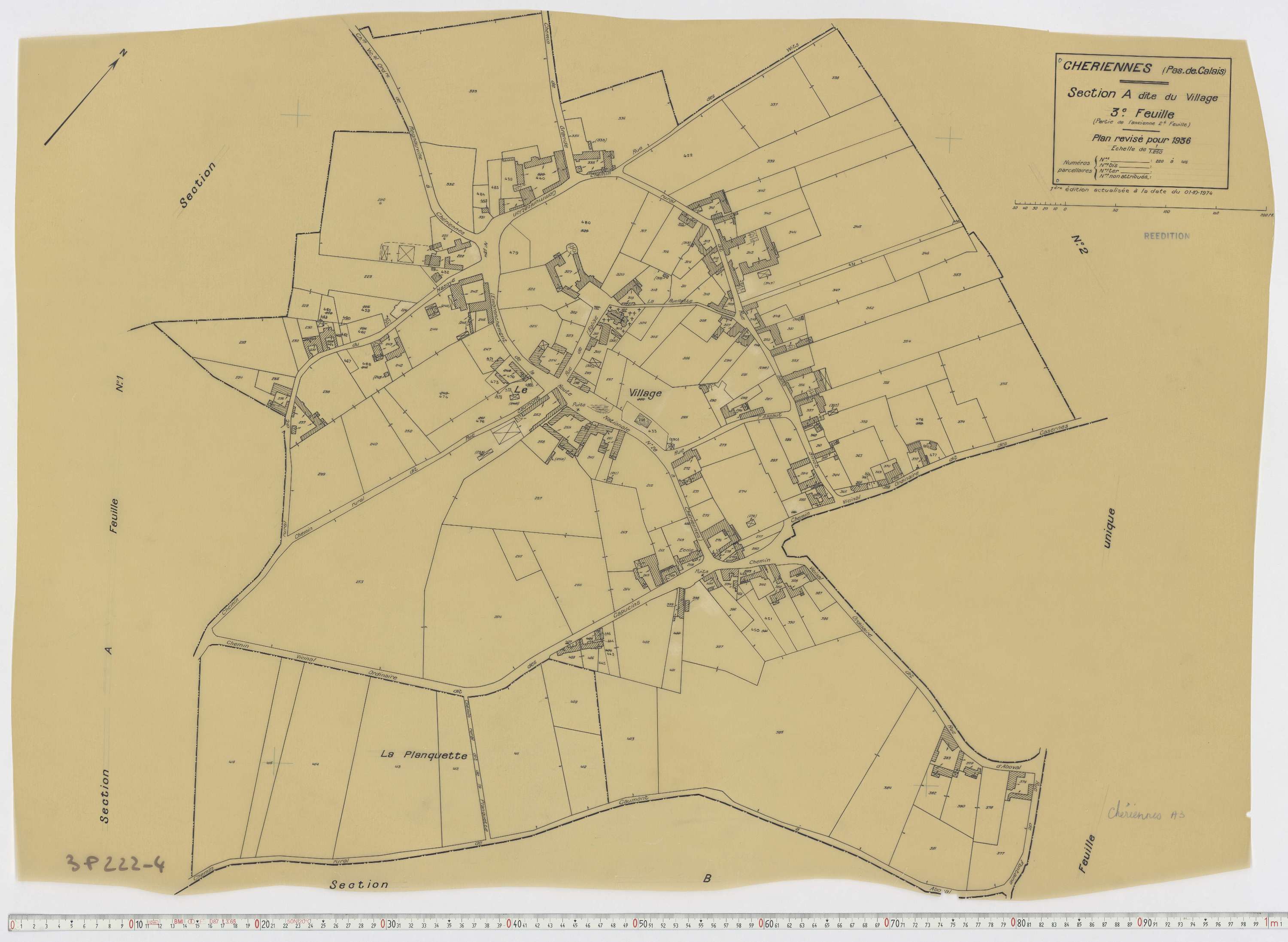 Chériennes - Section A, feuille 3.
