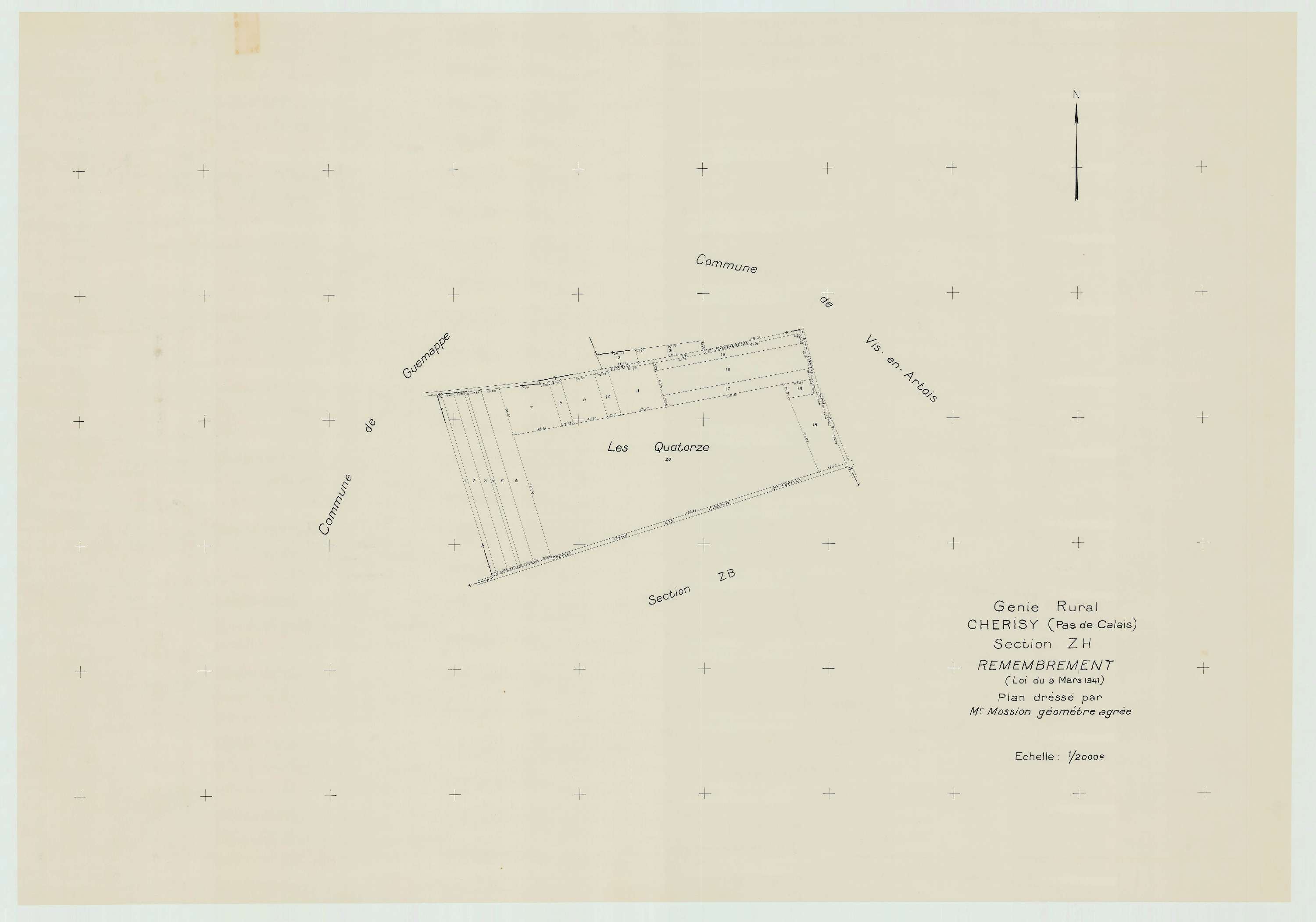 Cherisy - Plan de remembrement : section ZH.