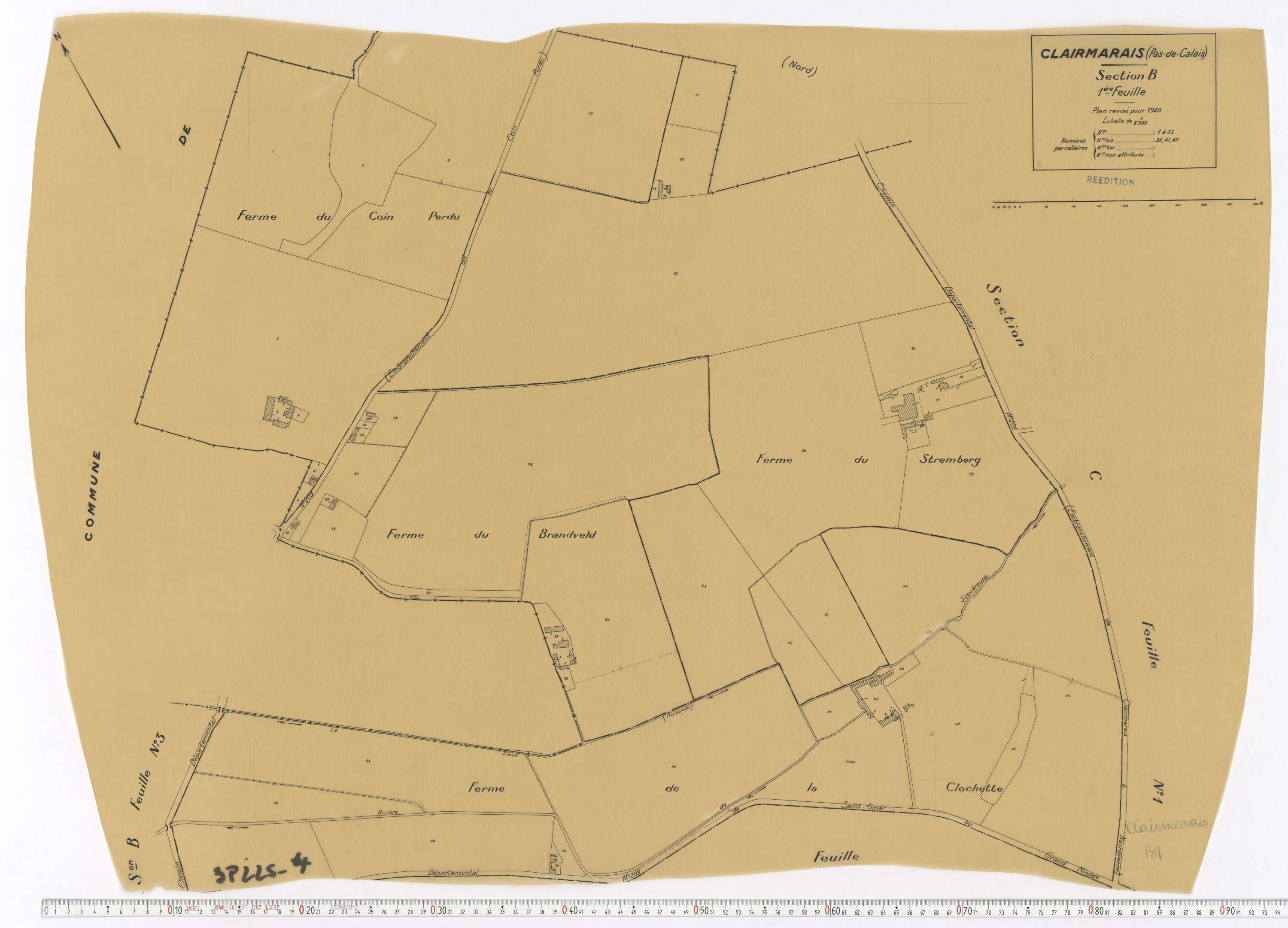 Clairmarais - Section B, feuille 1.