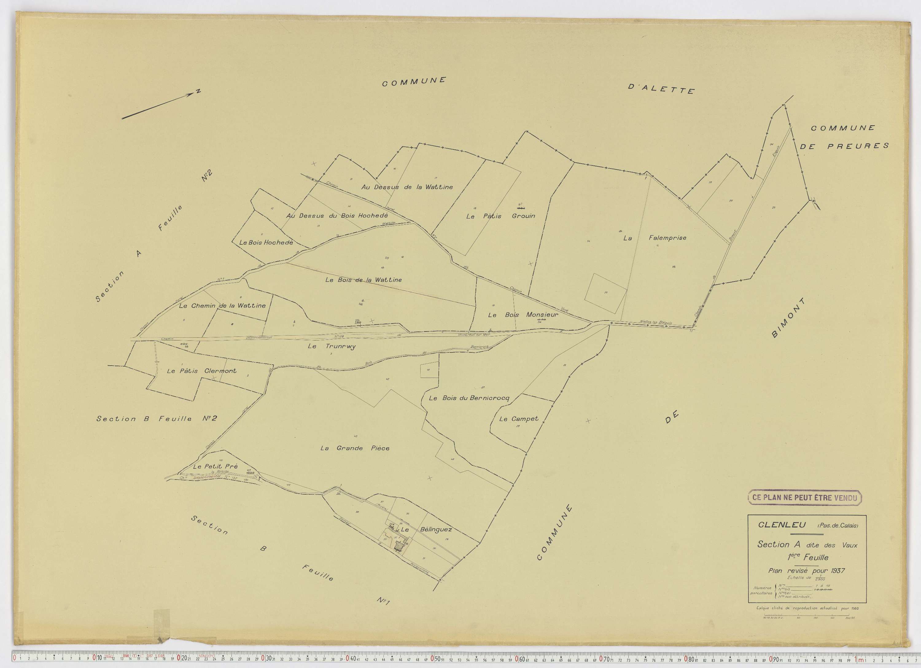 Clenleu - Section A, feuille 1.