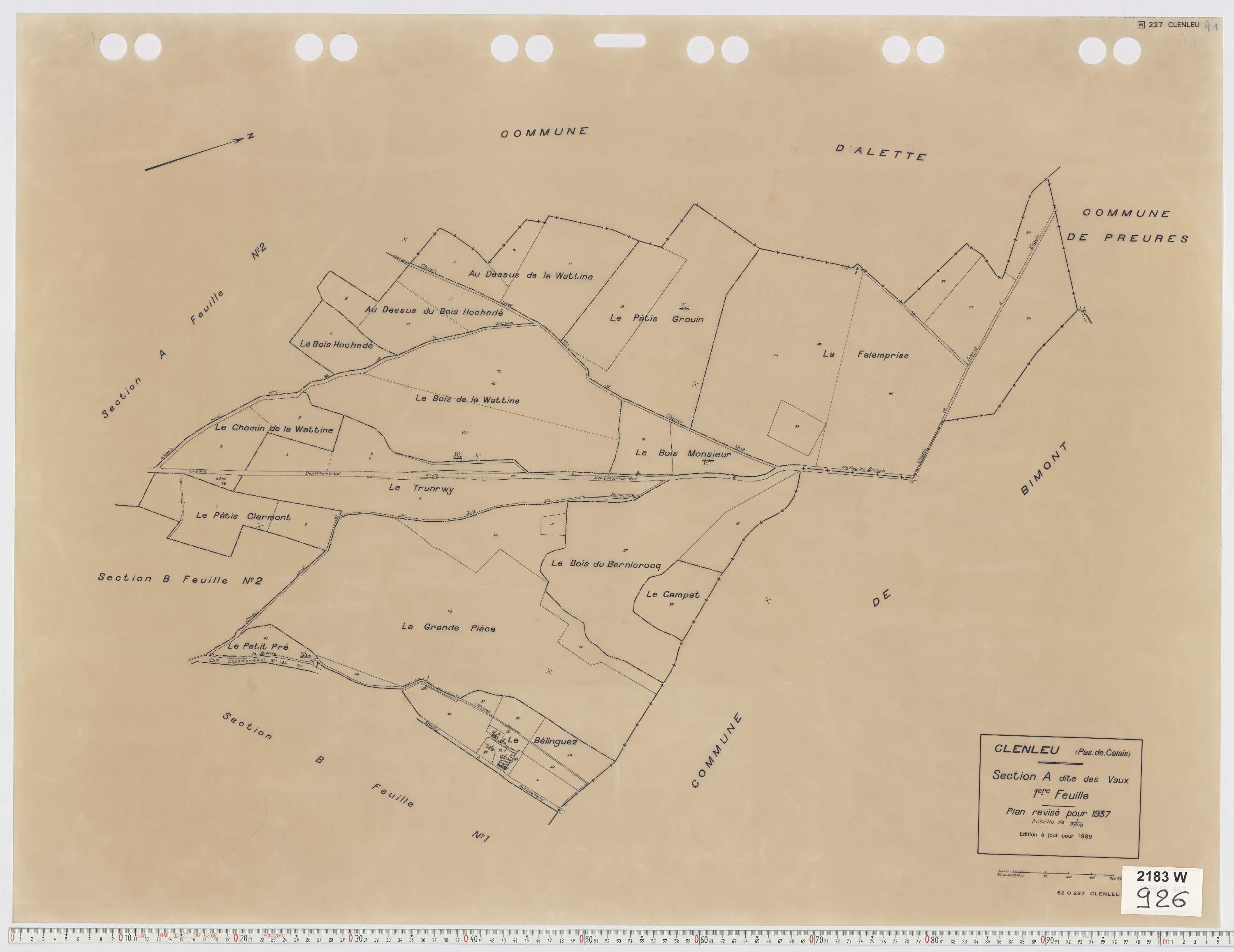 Clenleu - Section A, feuille 1.