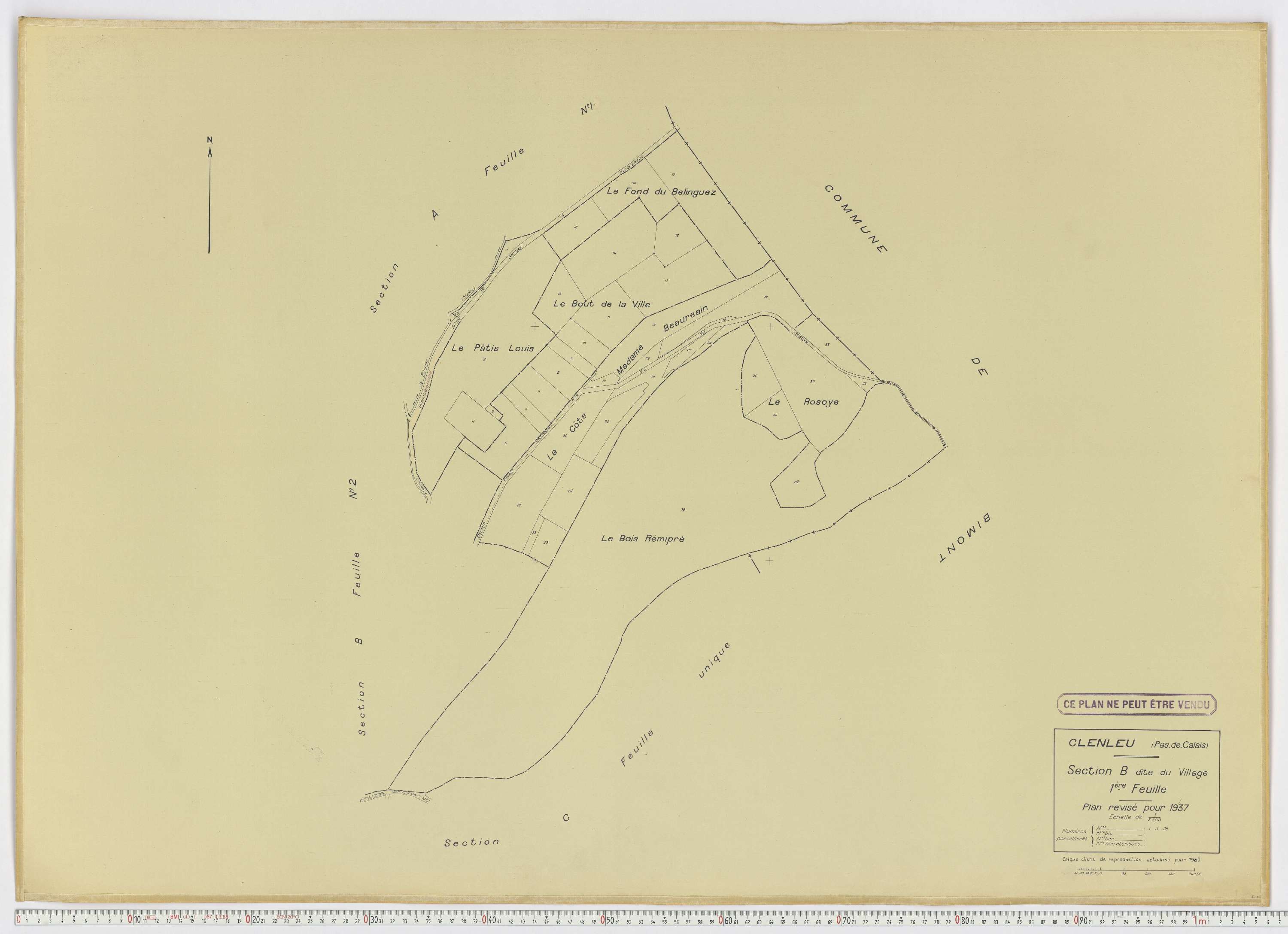 Clenleu - Section B, feuille 1.