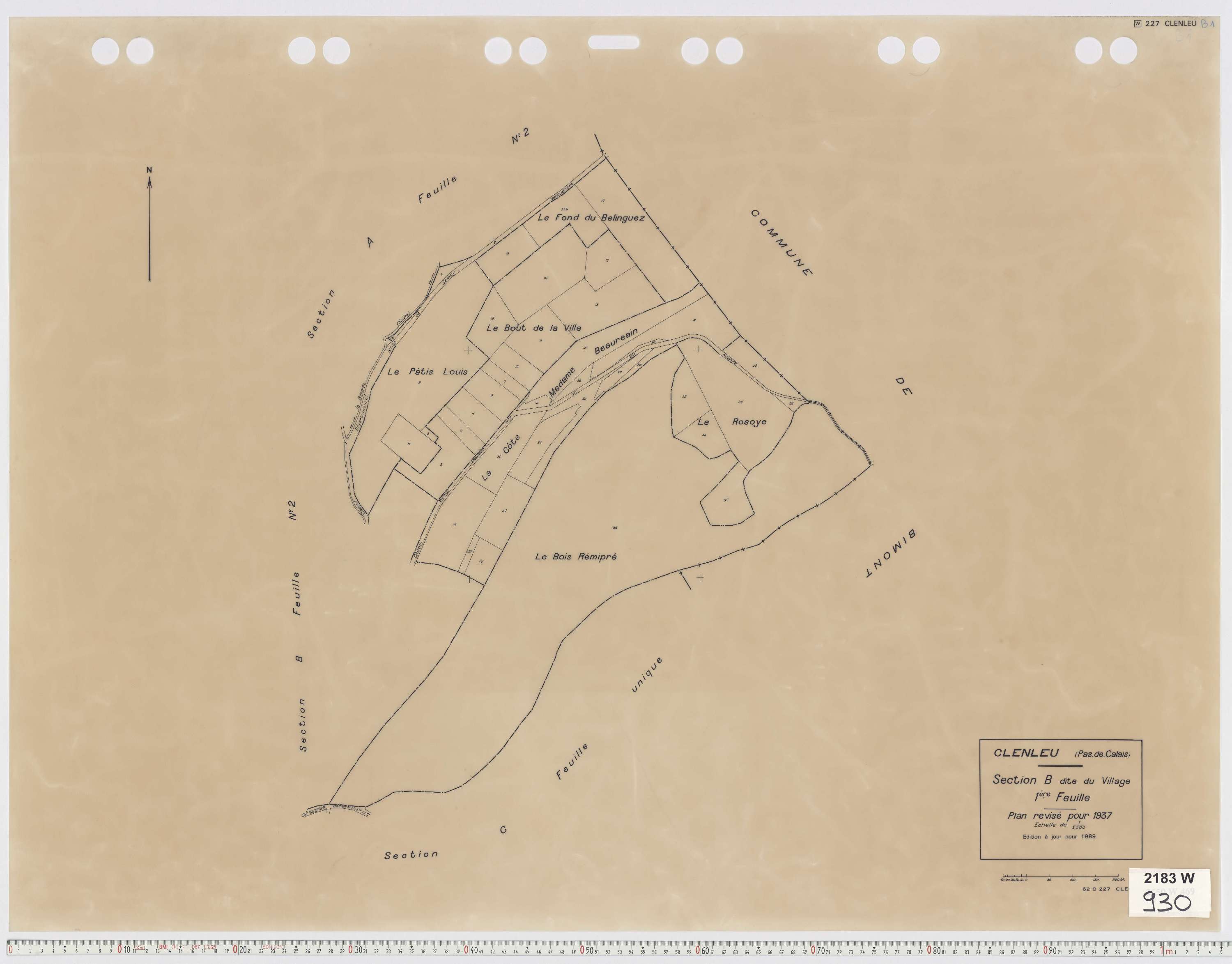 Clenleu - Section B, feuille 1.