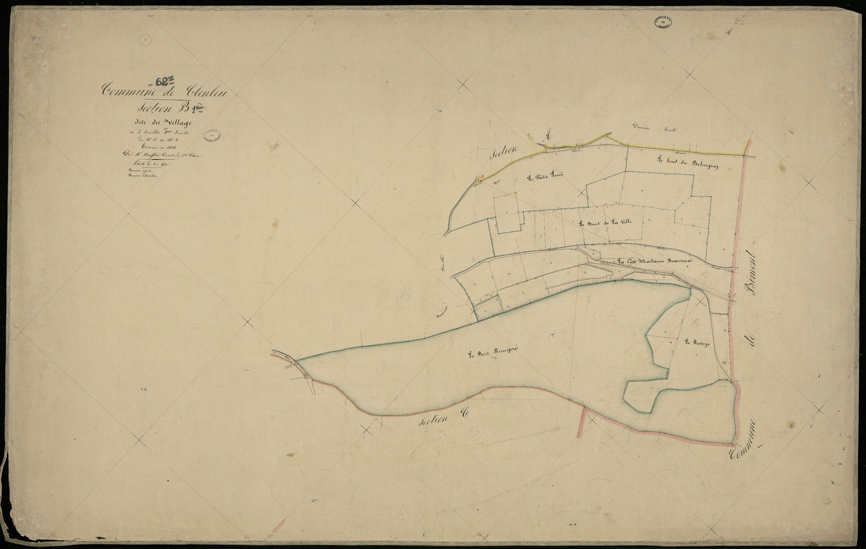 Clenleu - Section B, 1re feuille