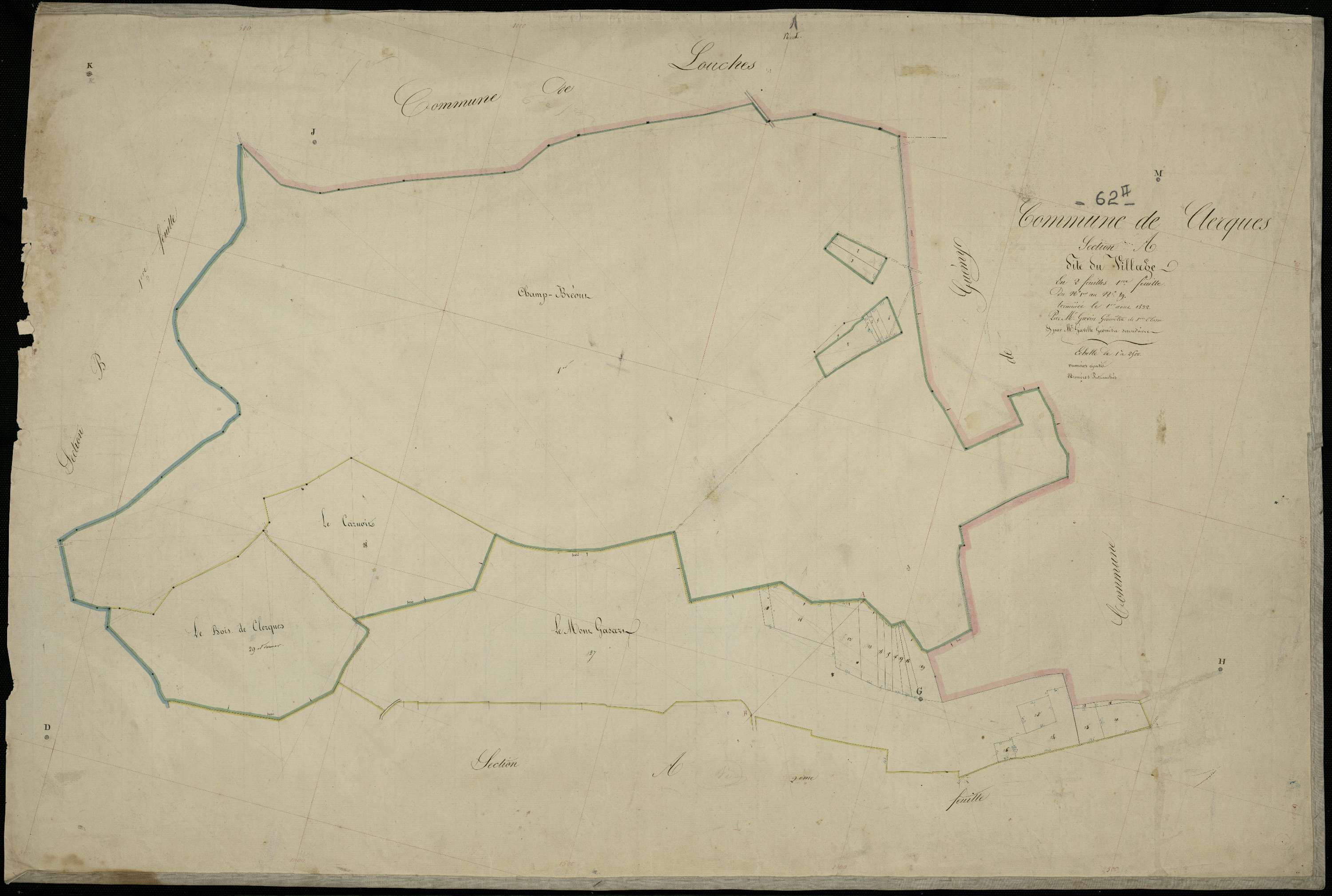 Clerques - Section A, 1re feuille