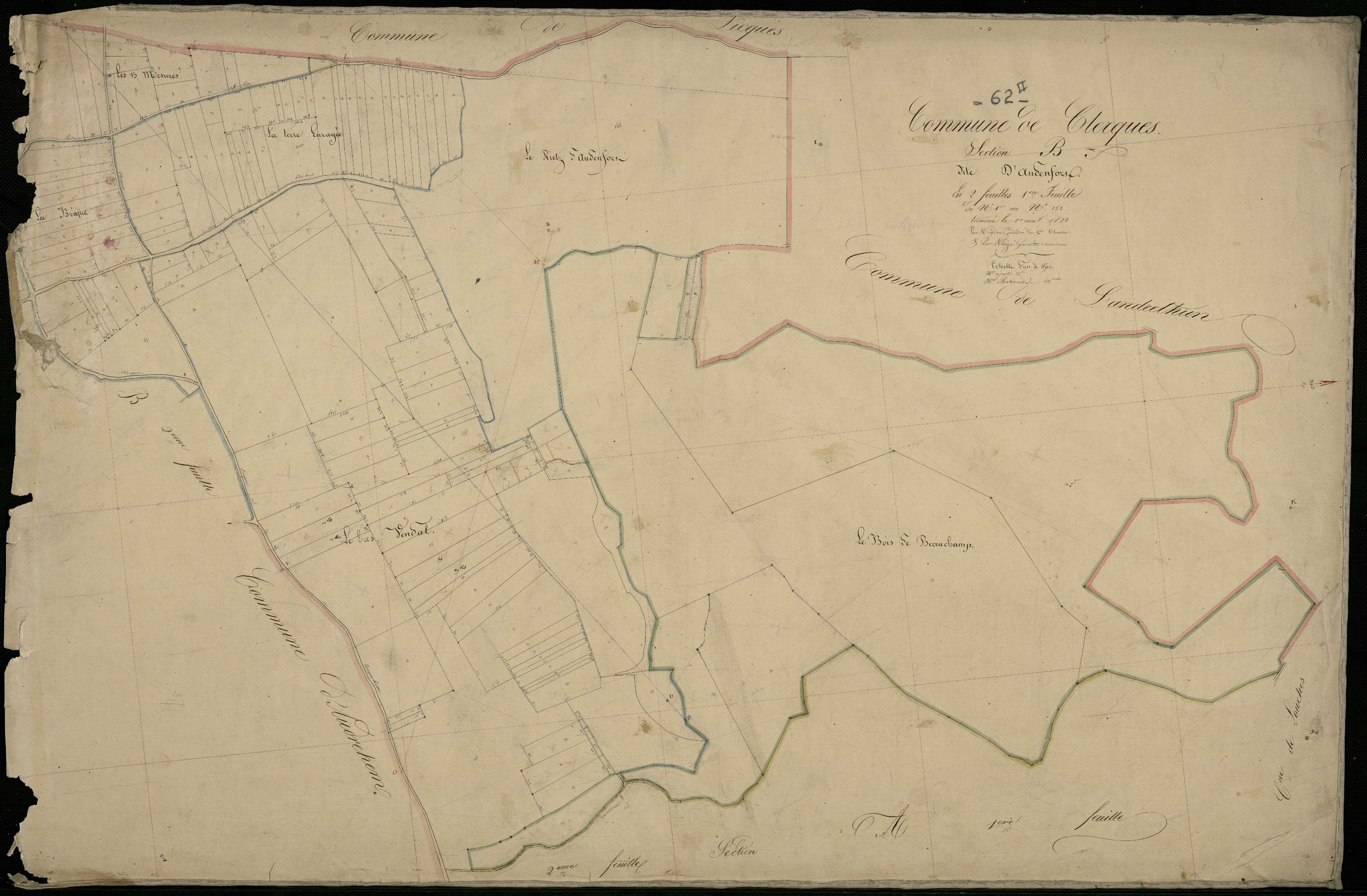 Clerques - Section B, 1re feuille