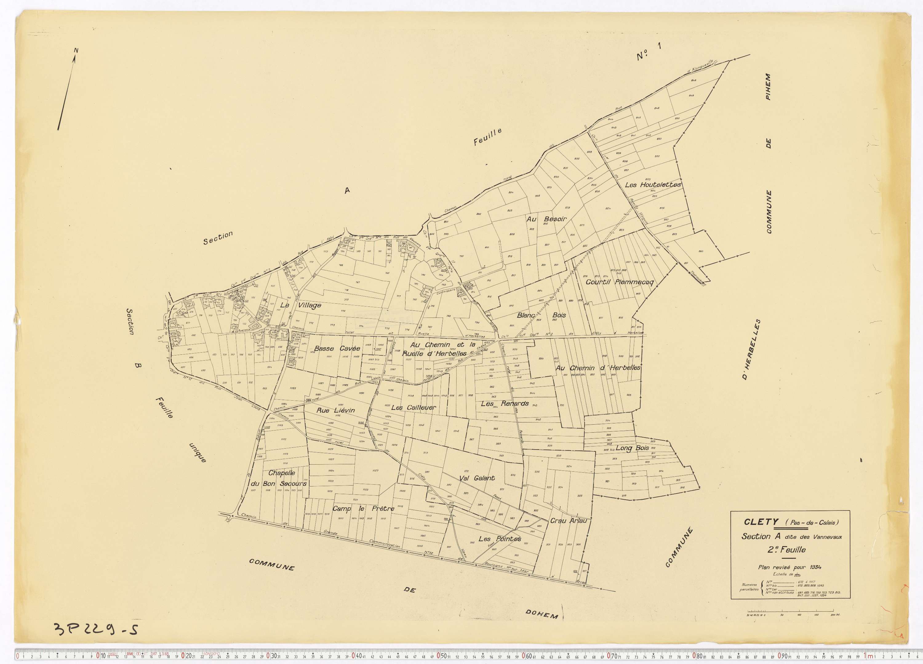 Cléty - Section A, feuille 2.
