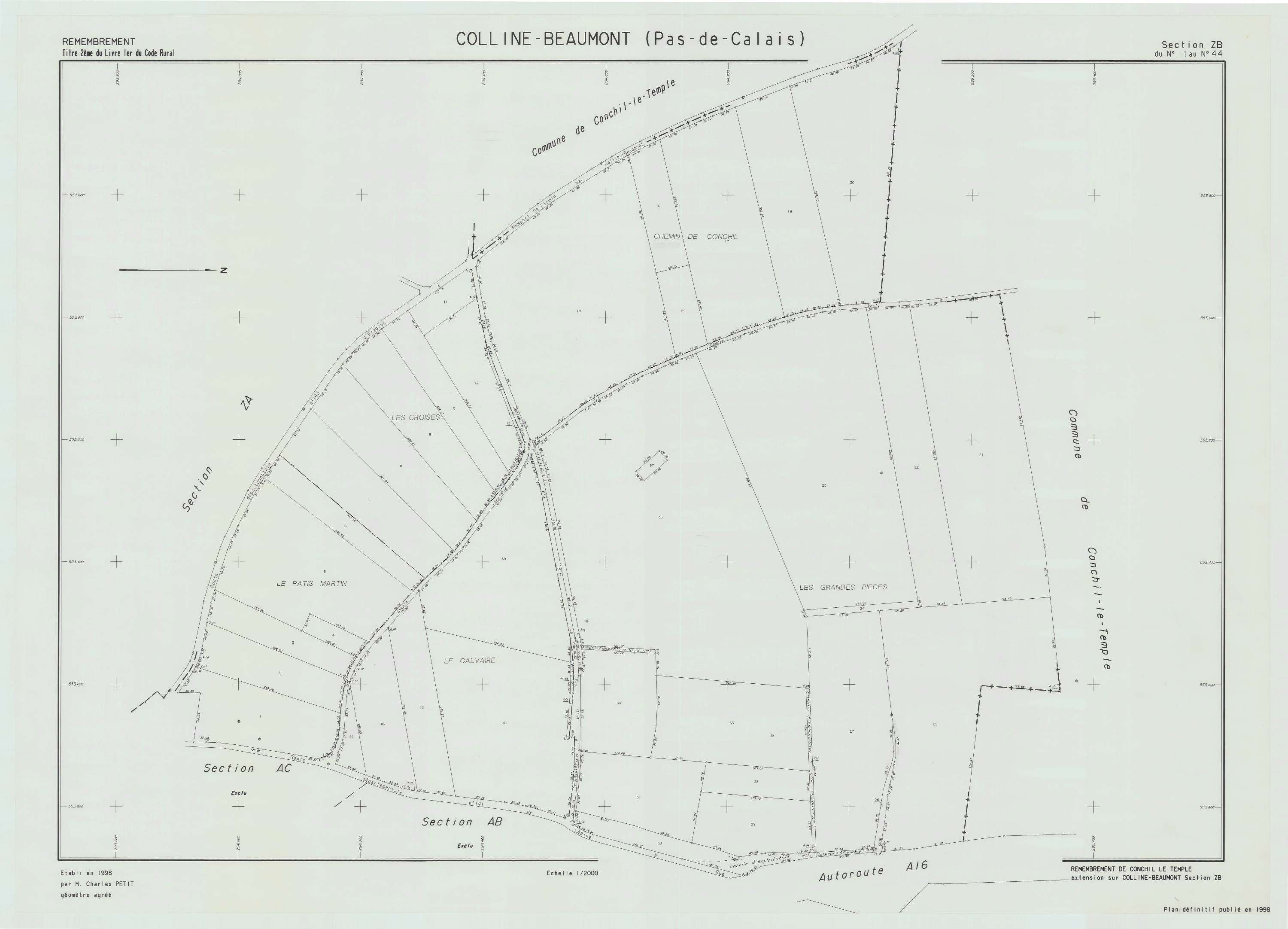 Colline-Beaumont - Plan de remembrement : section ZB.