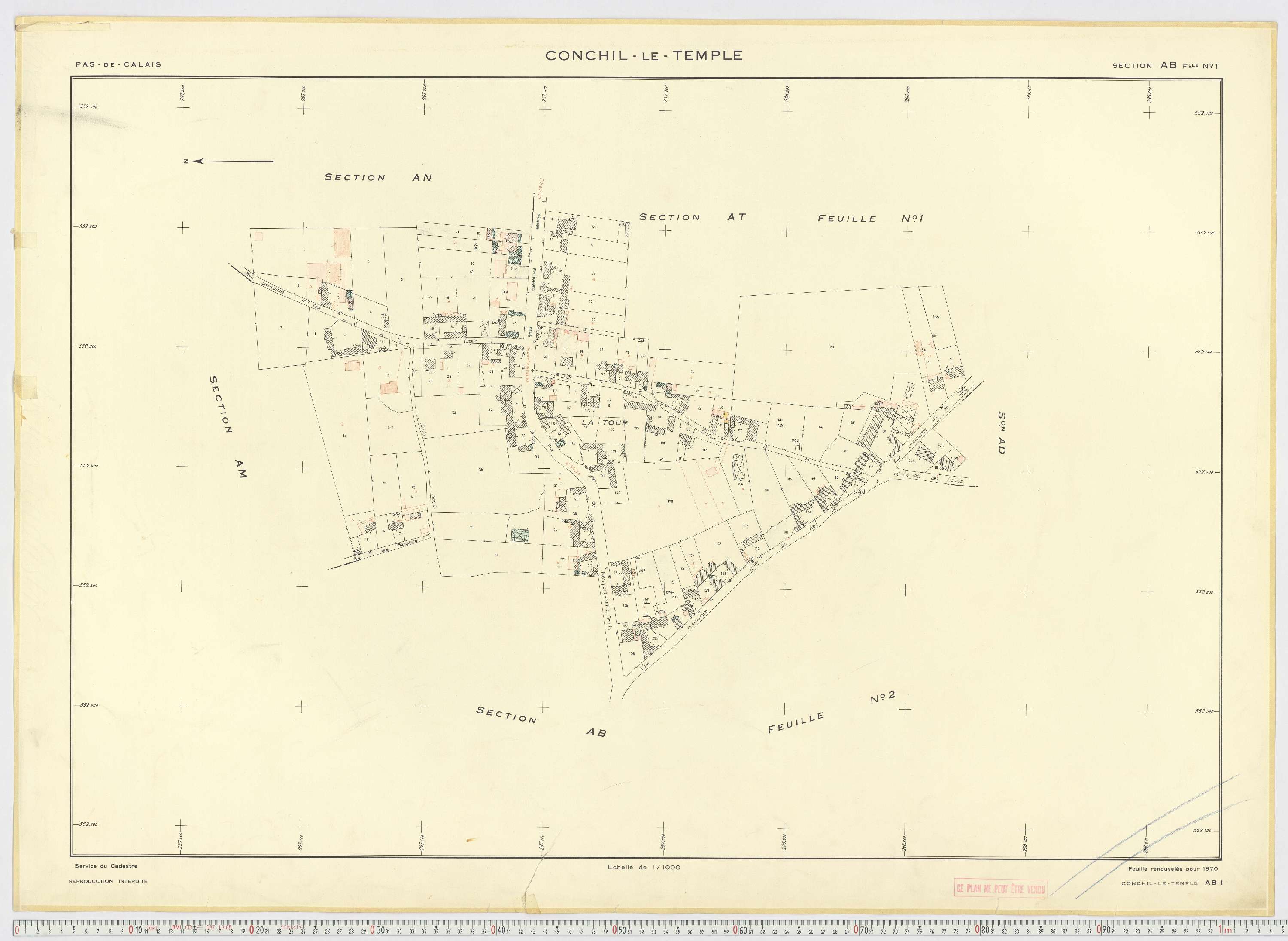 Conchil-le-Temple - Section AB, feuille 1.