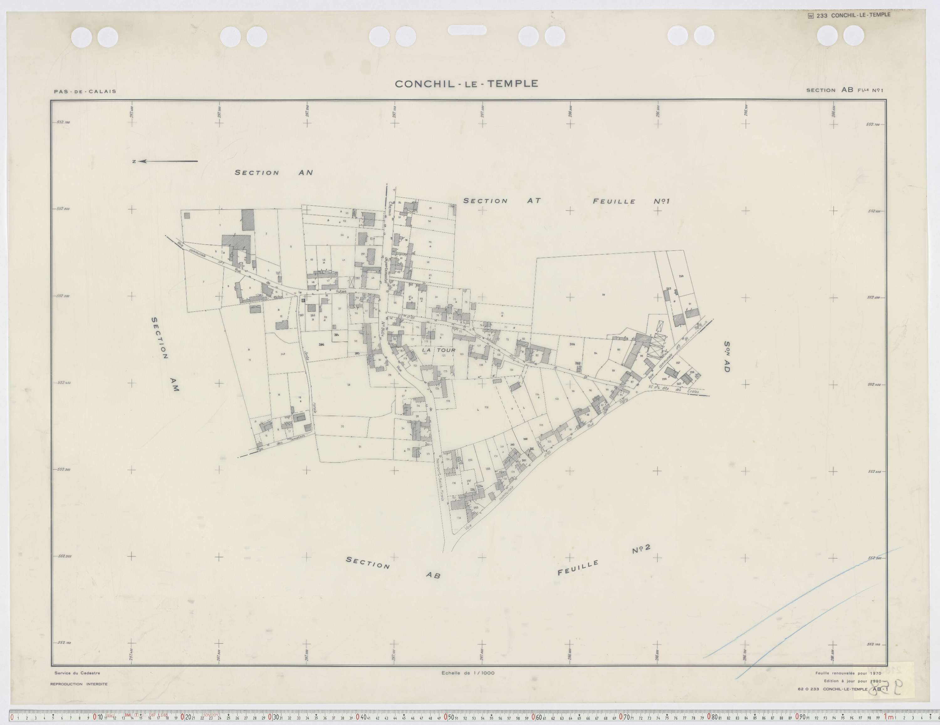 Conchil-le-Temple - Section AB, feuille 1.