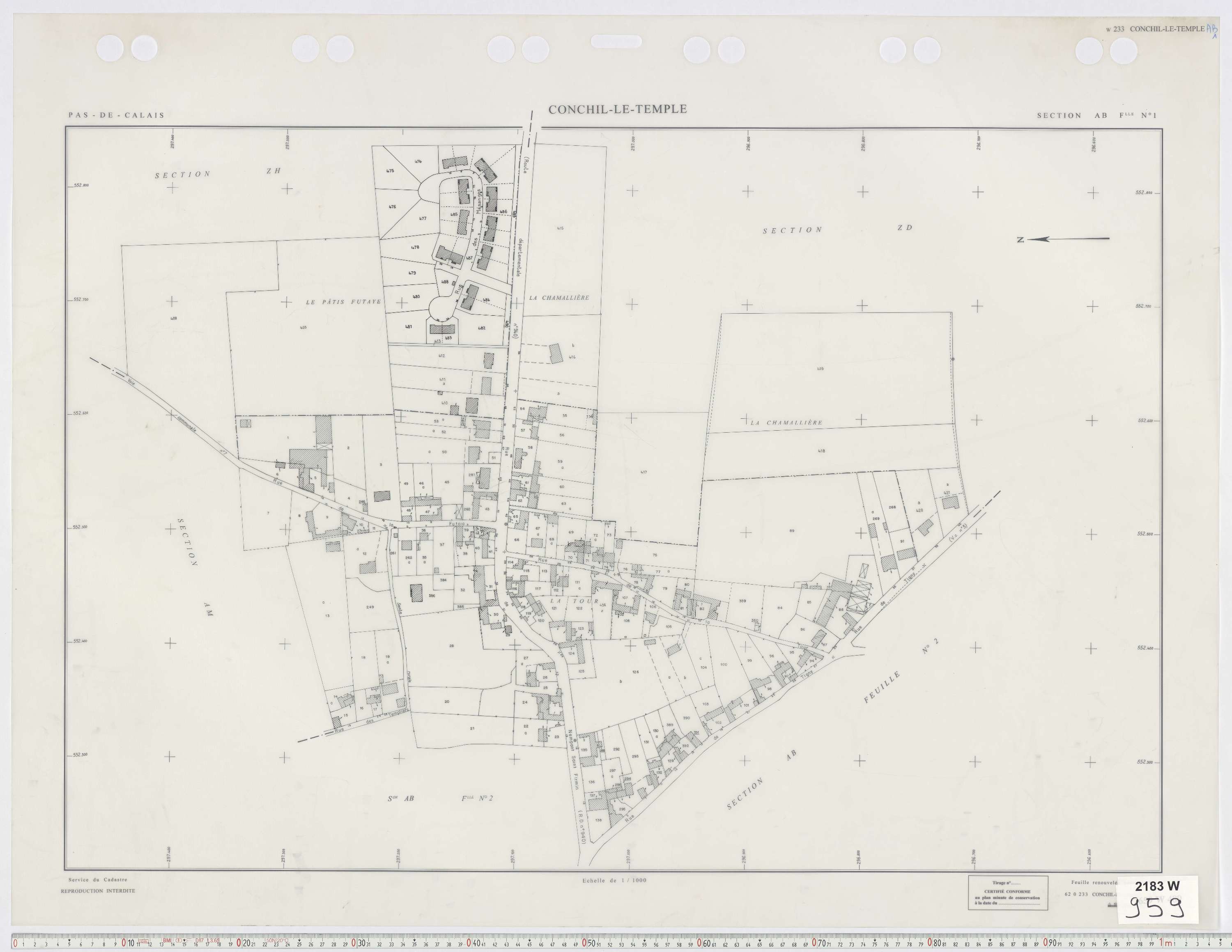 Conchil-le-Temple - Section AB, feuille 1.