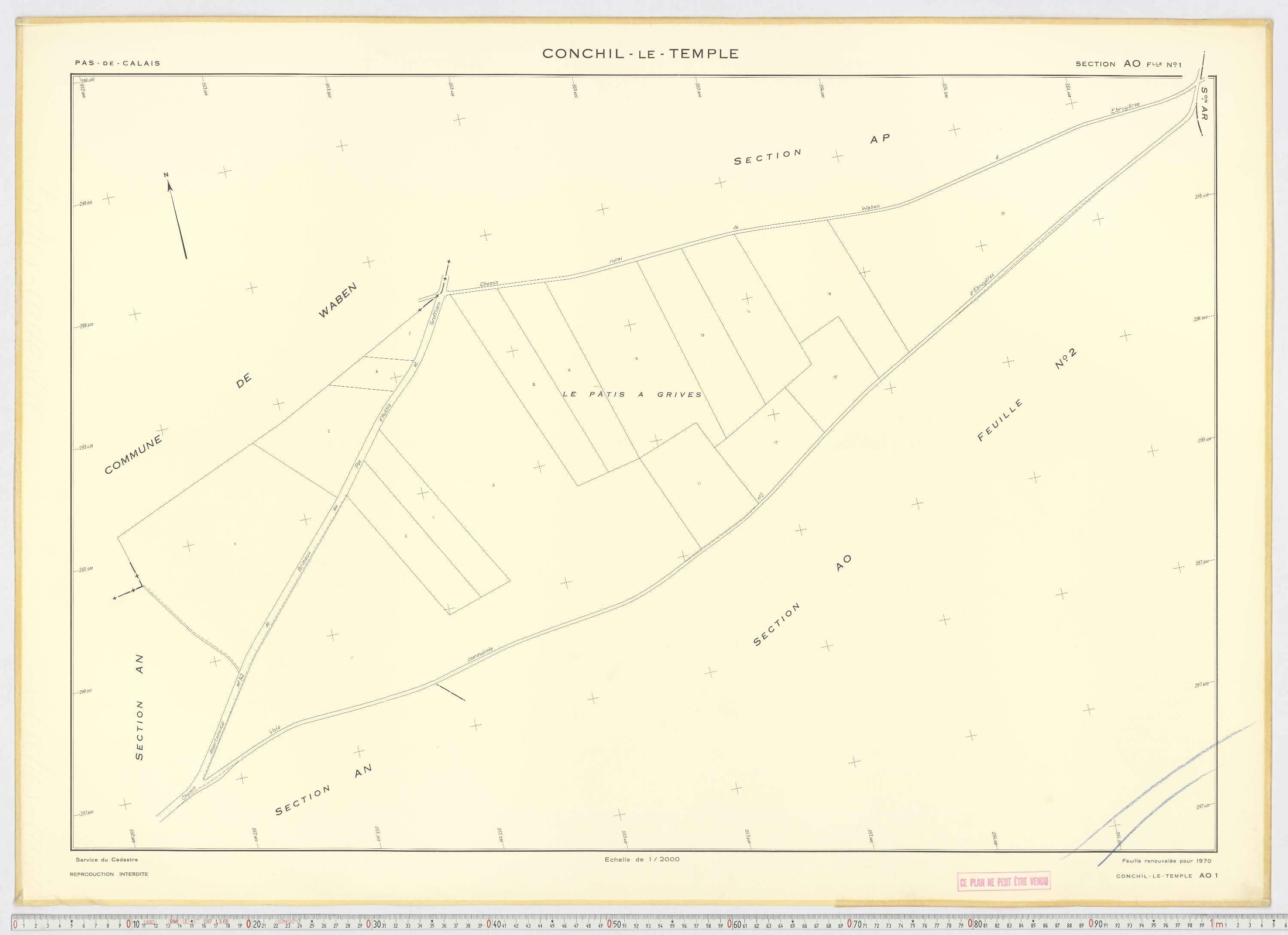 Conchil-le-Temple - Section AO, feuille 1.